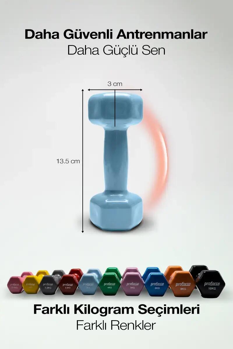 Vinil Kaplı Döküm Dambıl 3 Kg -  (Adet) 3/4