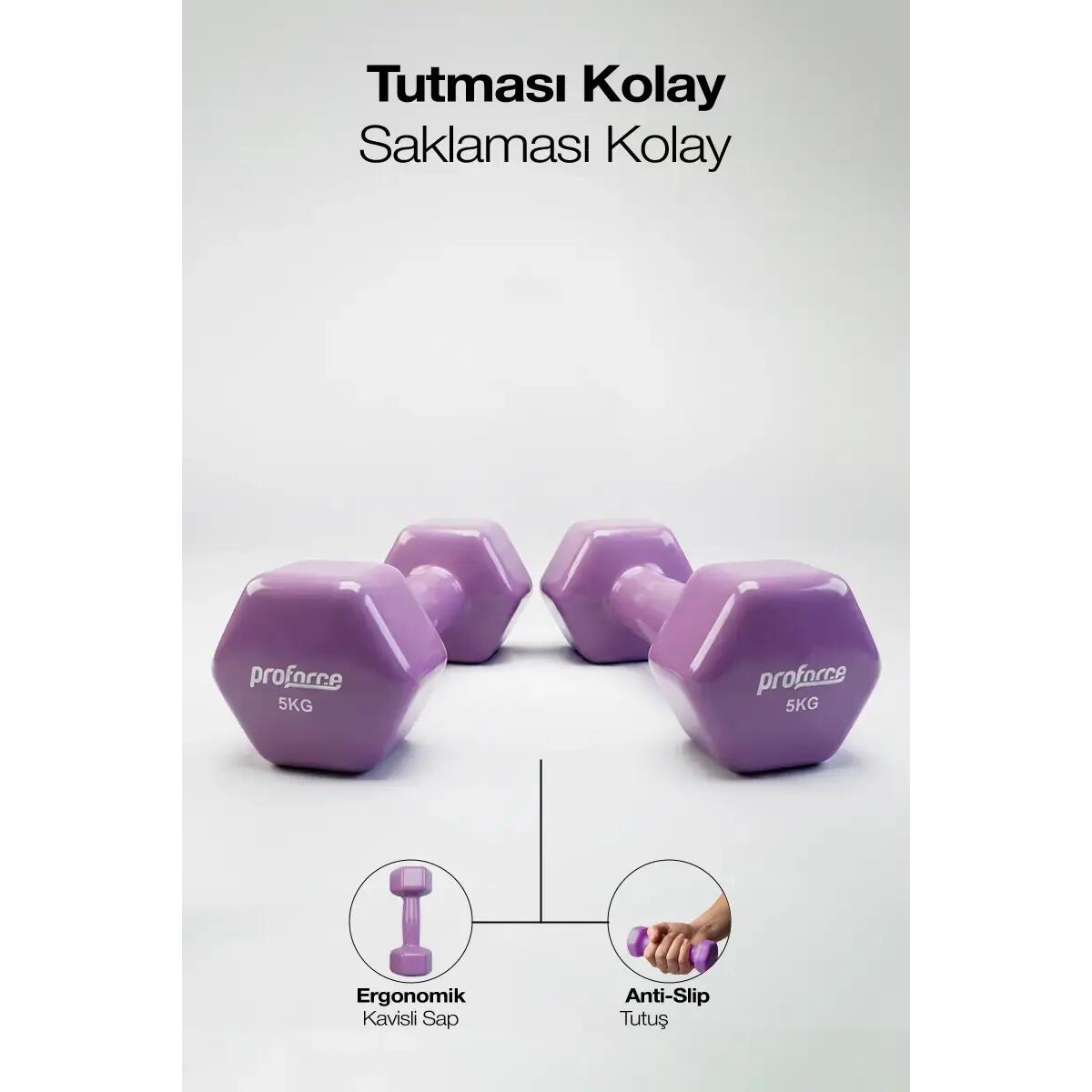 Vinil Kaplı Döküm Dambıl 5 Kg - (Adet)