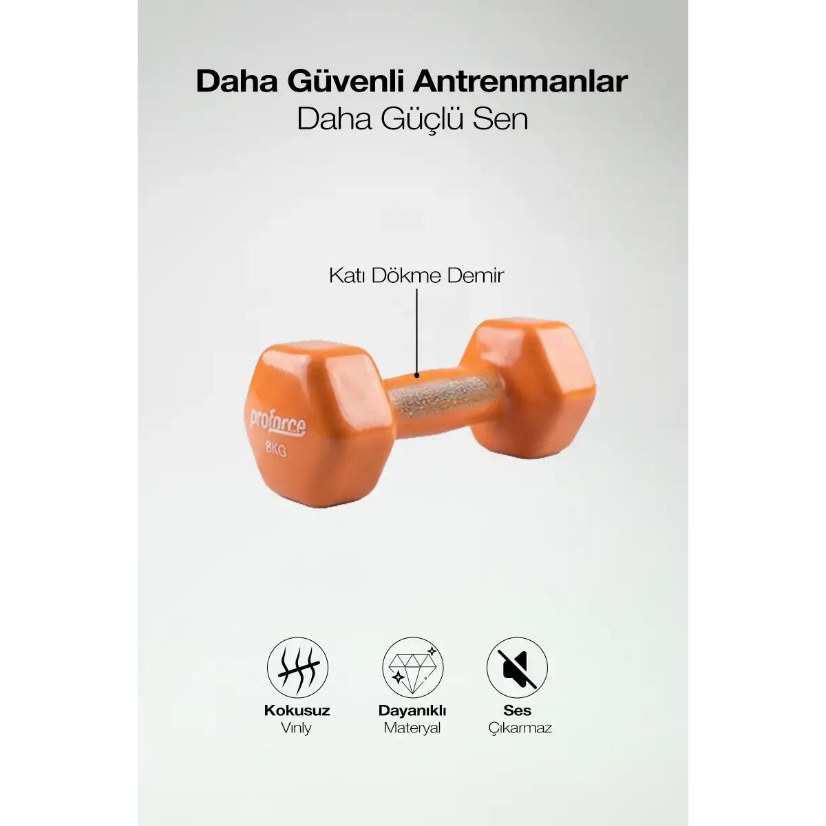 Vinil Kaplı Döküm Dambıl 8 Kg - (Adet)