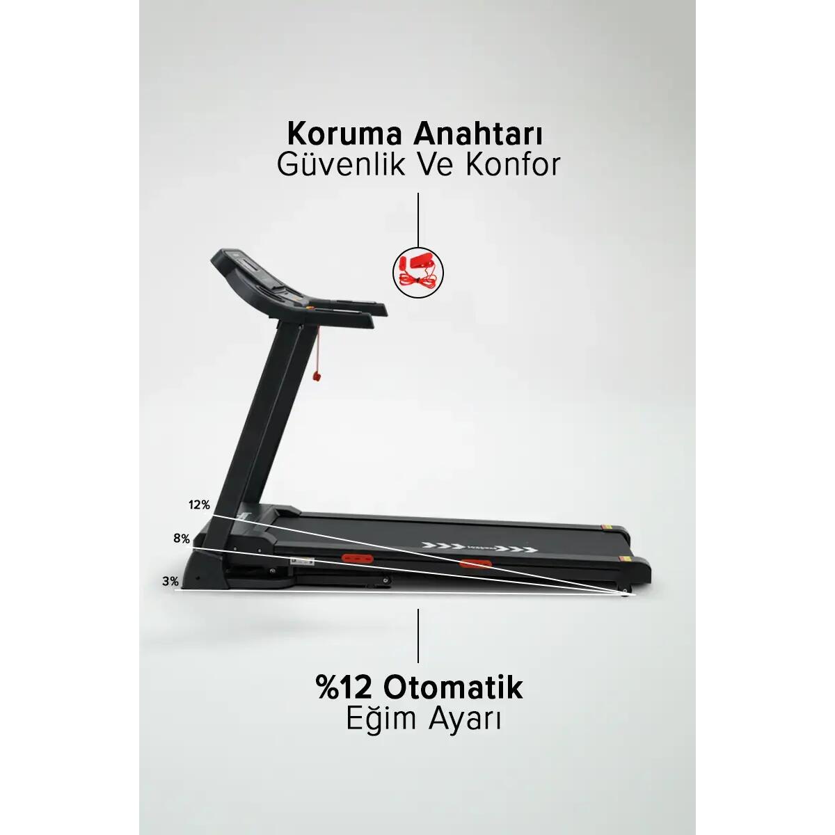 Proforce Zeta Otomatik Eğim Koşu Bandı, Led Ekran, Kolay kurulum, Katlanabilir
