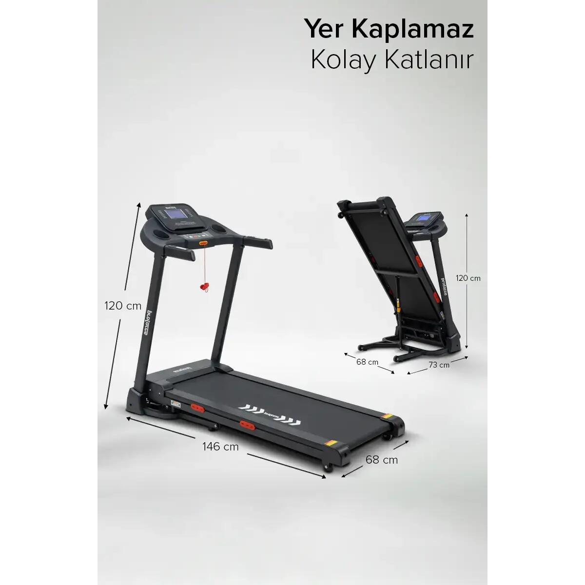 Proforce Zeta Otomatik Eğim Koşu Bandı, Led Ekran, Kolay kurulum, Katlanabilir