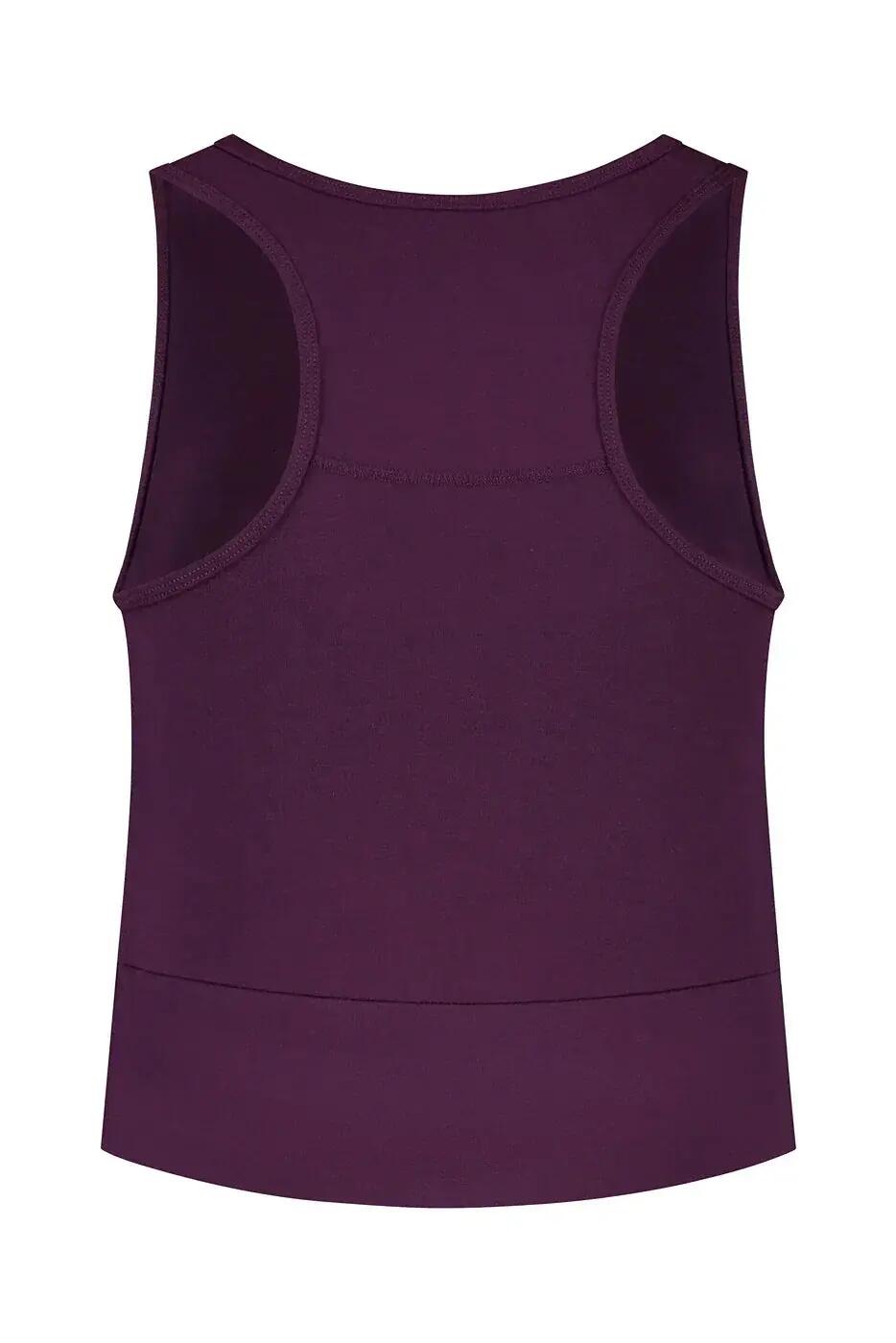 Crop Top de Yoga et Pilates Sati à Nœud – Aubergine 6/6