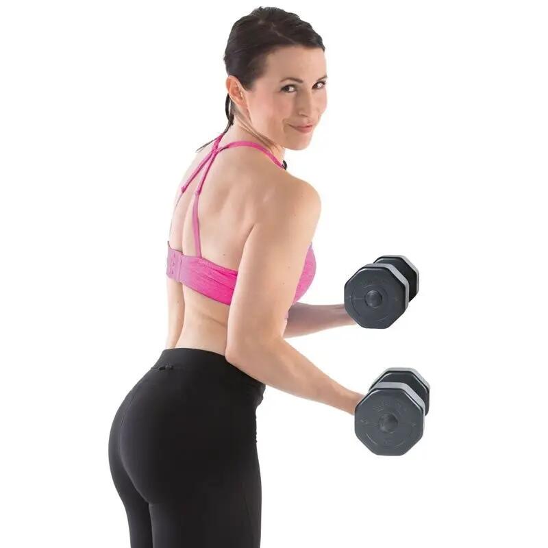 Vinyl Dumbbell Set 2 x 5 kg Zwart 2/2