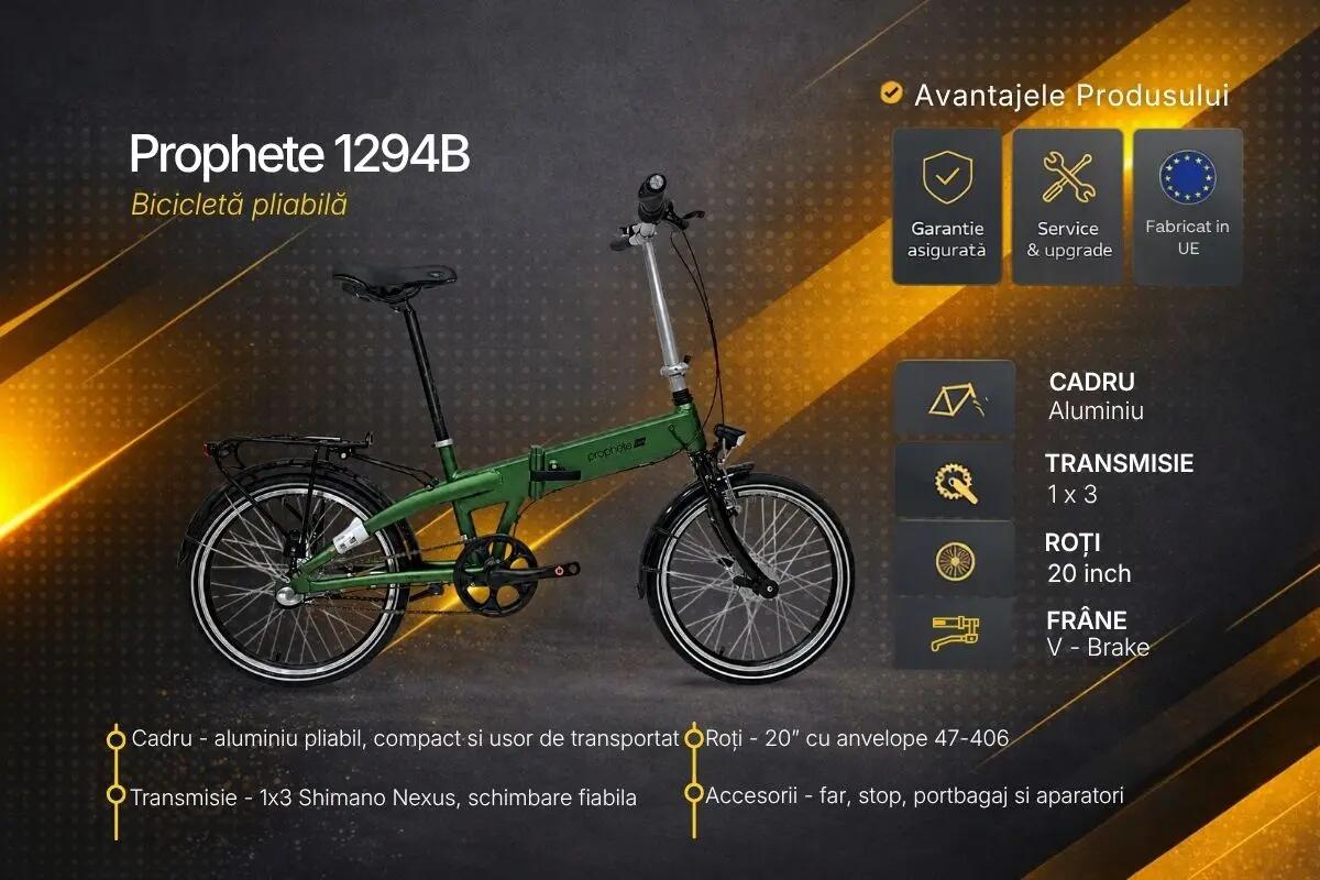 Bicicleta Pliabila Prophete 1294B - 20 inch, Verde 5/6