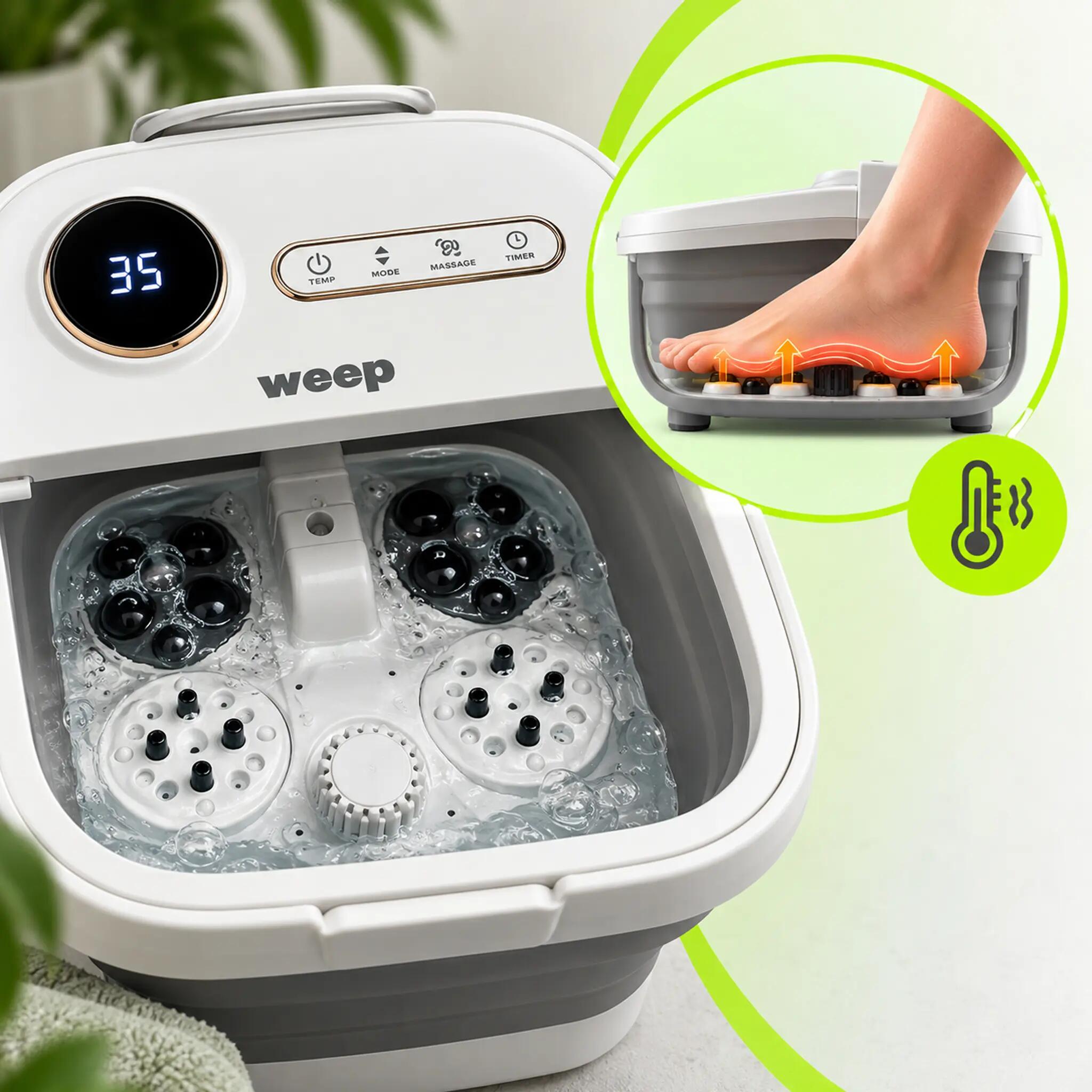 Weep D5 Fußmassagegerät faltbar Fußsprudelbad Heizung Massagerollen Shiatsu 3/12
