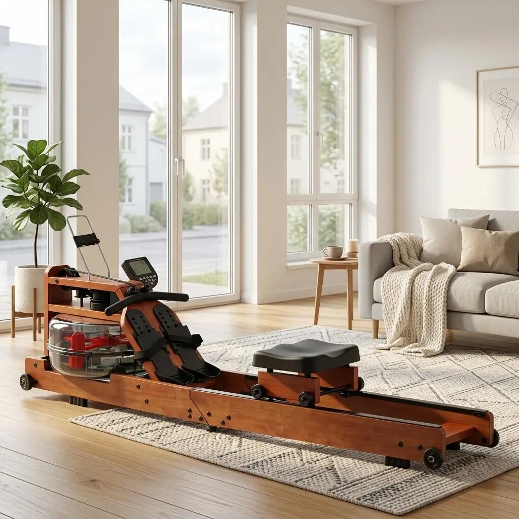 Inklapbare houten roeimachine. Hoog assortiment, natuurlijk hout. 2/9