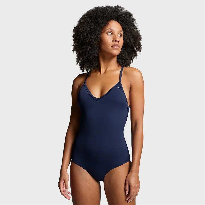Dames V-hals Badpak Padded Blauw 2/7