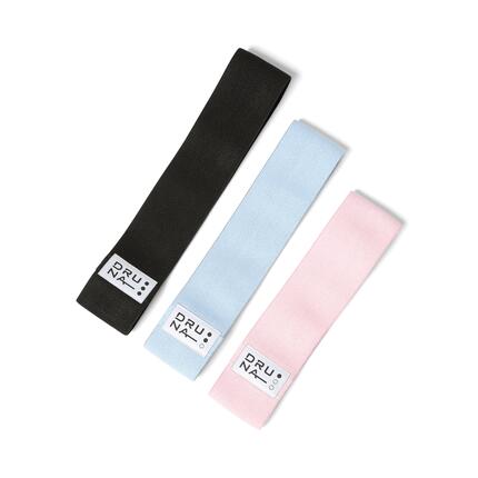 Elastische Stoffen Bandjes 3 Niveaus van Weerstanden INDIGO Roze-Blauw-Zwart