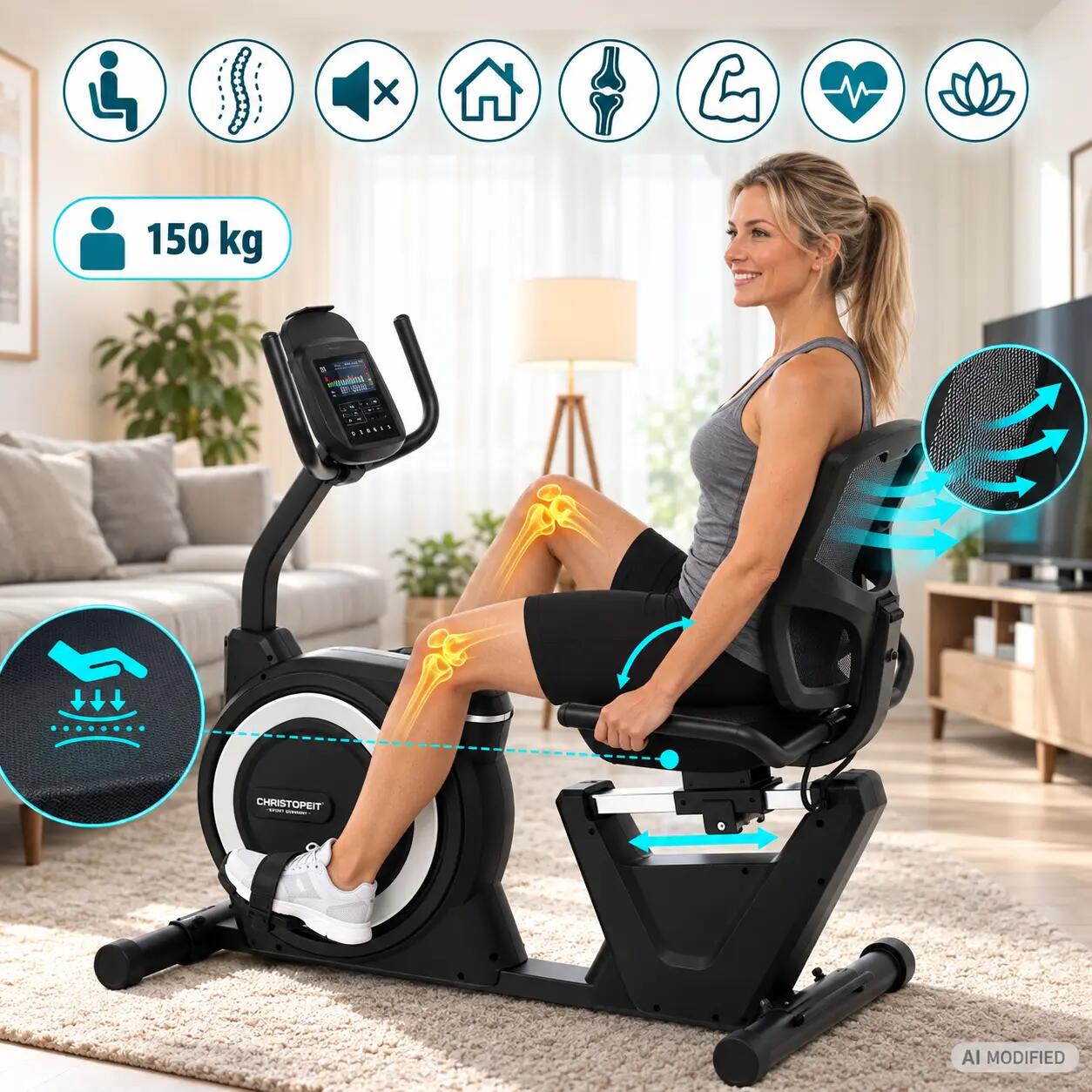 RS 4000 ergométeres háttámlás szobakerékpár 3/8