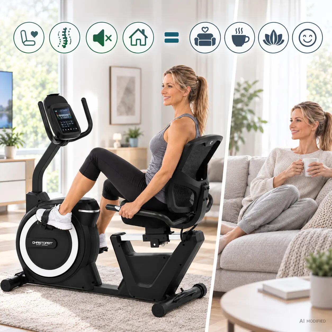 RS 4000 ergométeres háttámlás szobakerékpár 2/8