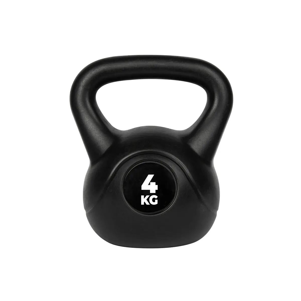 PVC Kettlebell - 4 kg - Zwart 1/4
