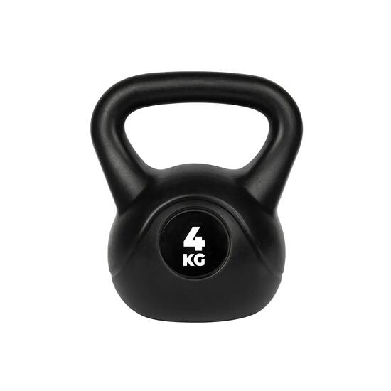PVC Kettlebell - 4 kg - Zwart