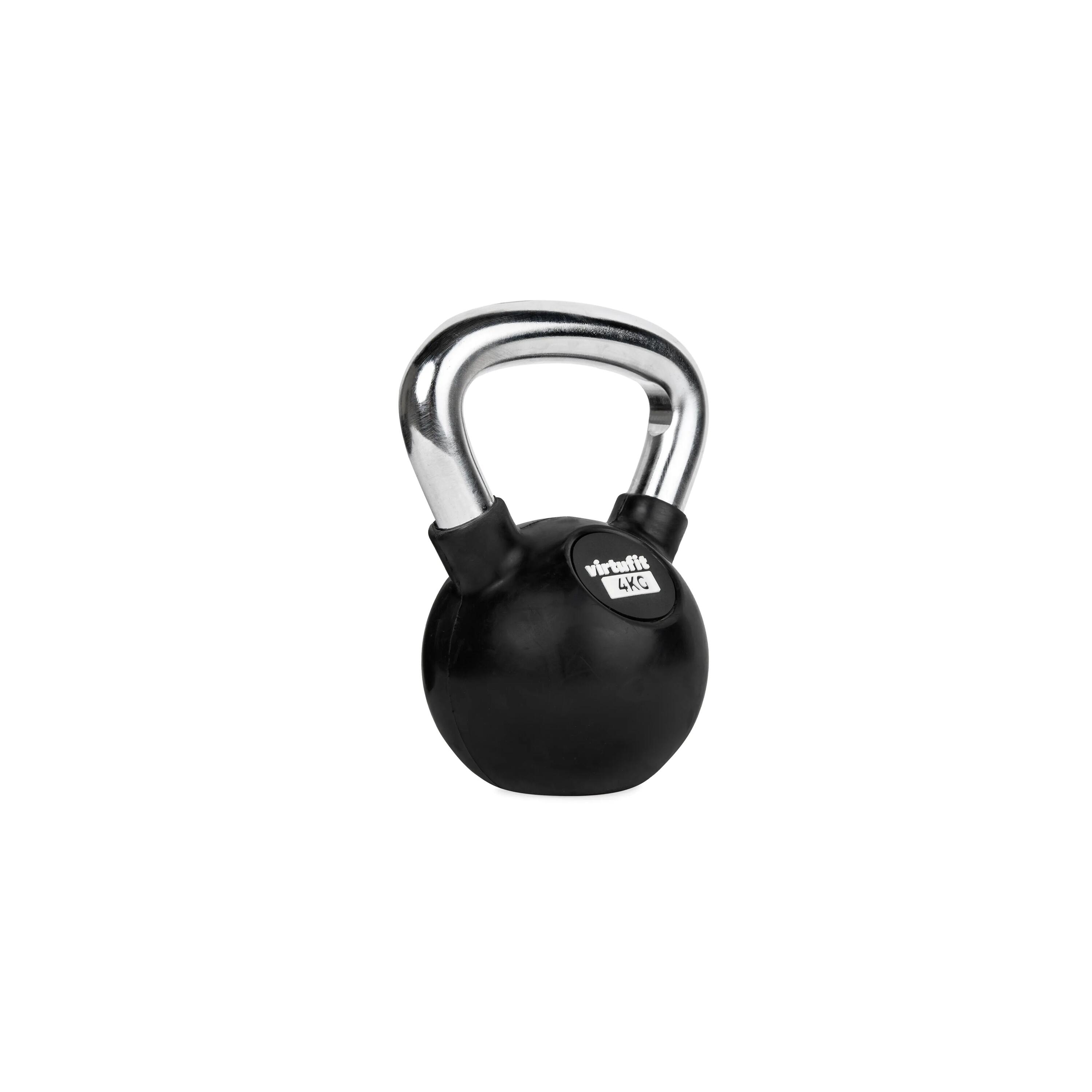 Kettlebell - Fitness - Rubber/Chroom 1/3