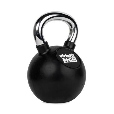 Kettlebell - fitness - rubber/chroom