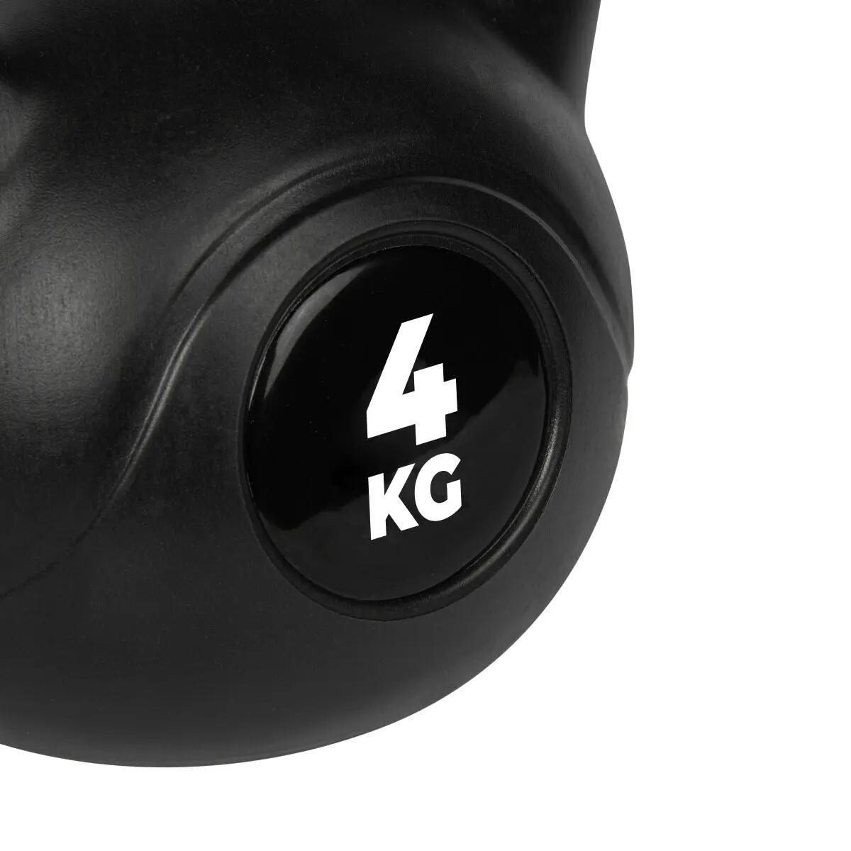 PVC Kettlebell - 4 kg - Zwart 3/4