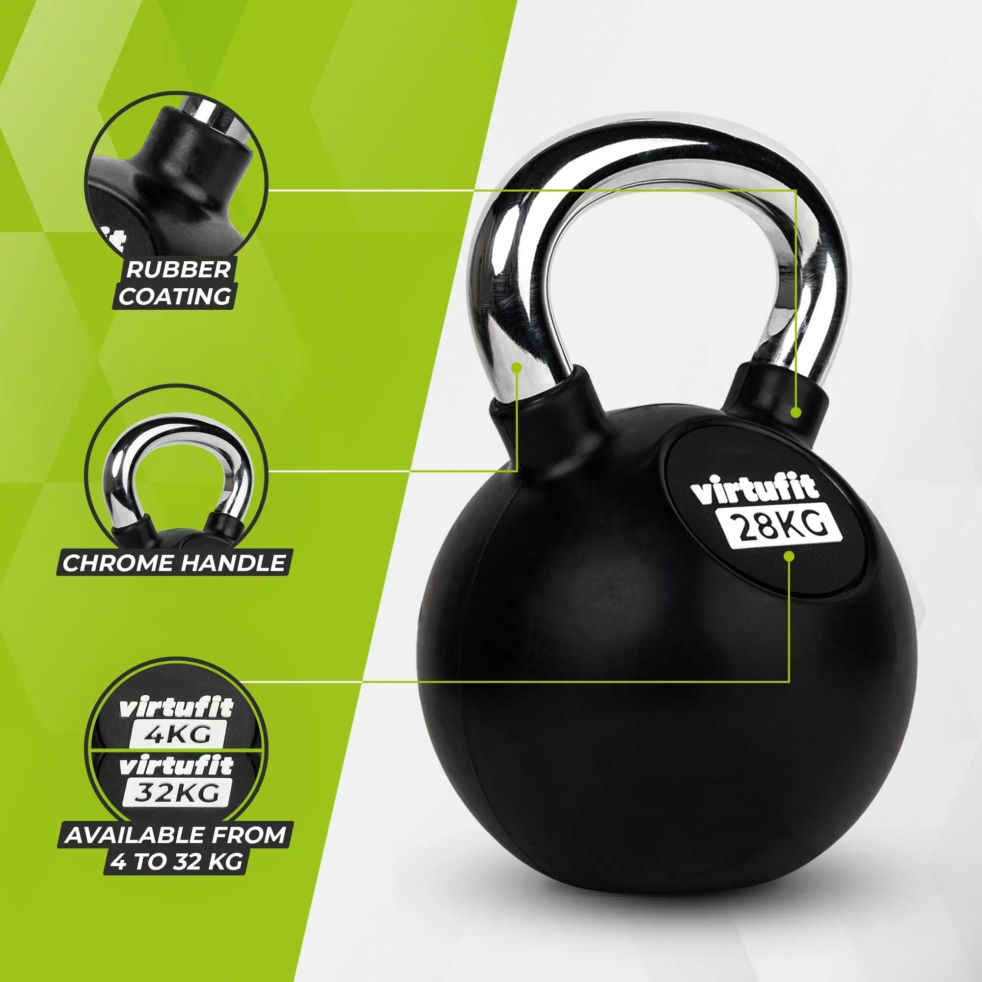 Kettlebell – Gummi/Chrom - Fitness 3/3