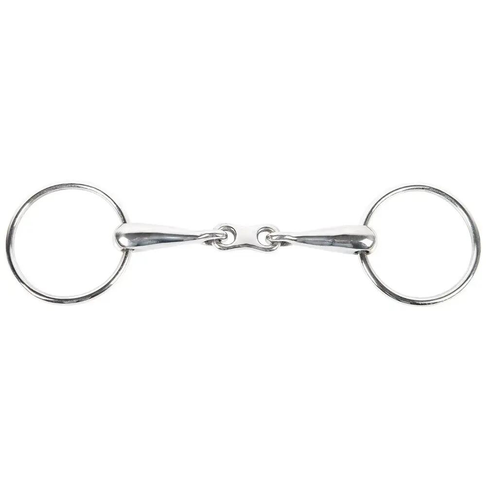 Mors 2 anneaux pour cheval double brisure Harry's Horse Flat link 16 mm 2/2