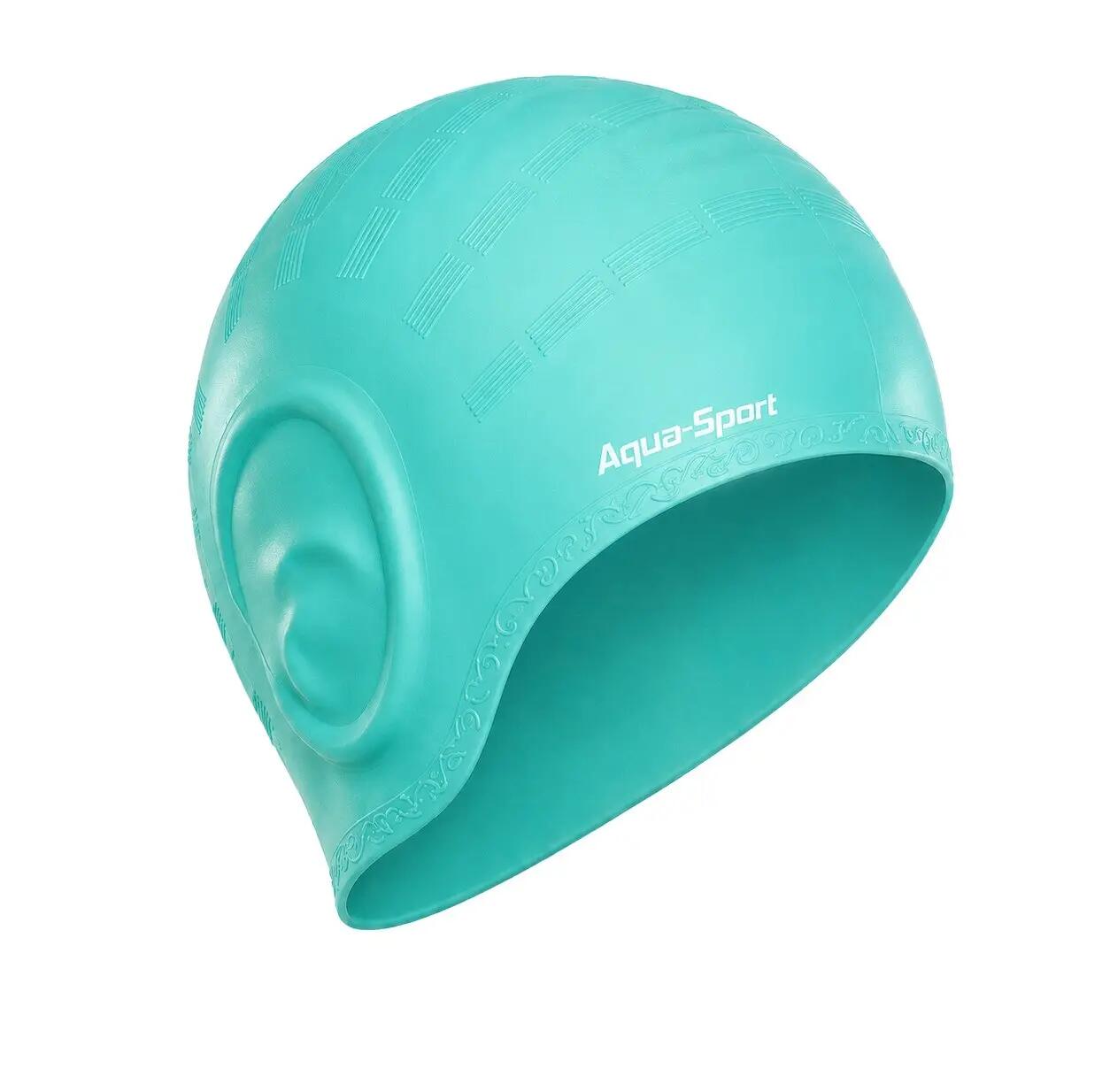 Czepek pływacki na basen silikonowy do pływania Aqua-Sport Ear Cap 2/7