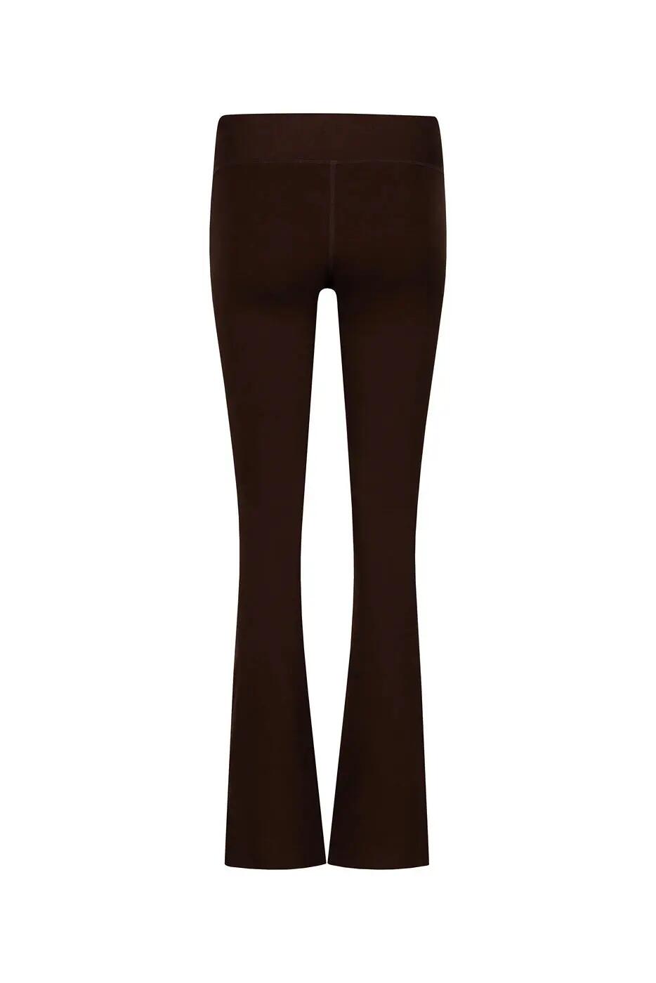 Anandafied - Mid waist Yoga & Pilatesbroek met uitlopende pijpen - Cacao 6/6