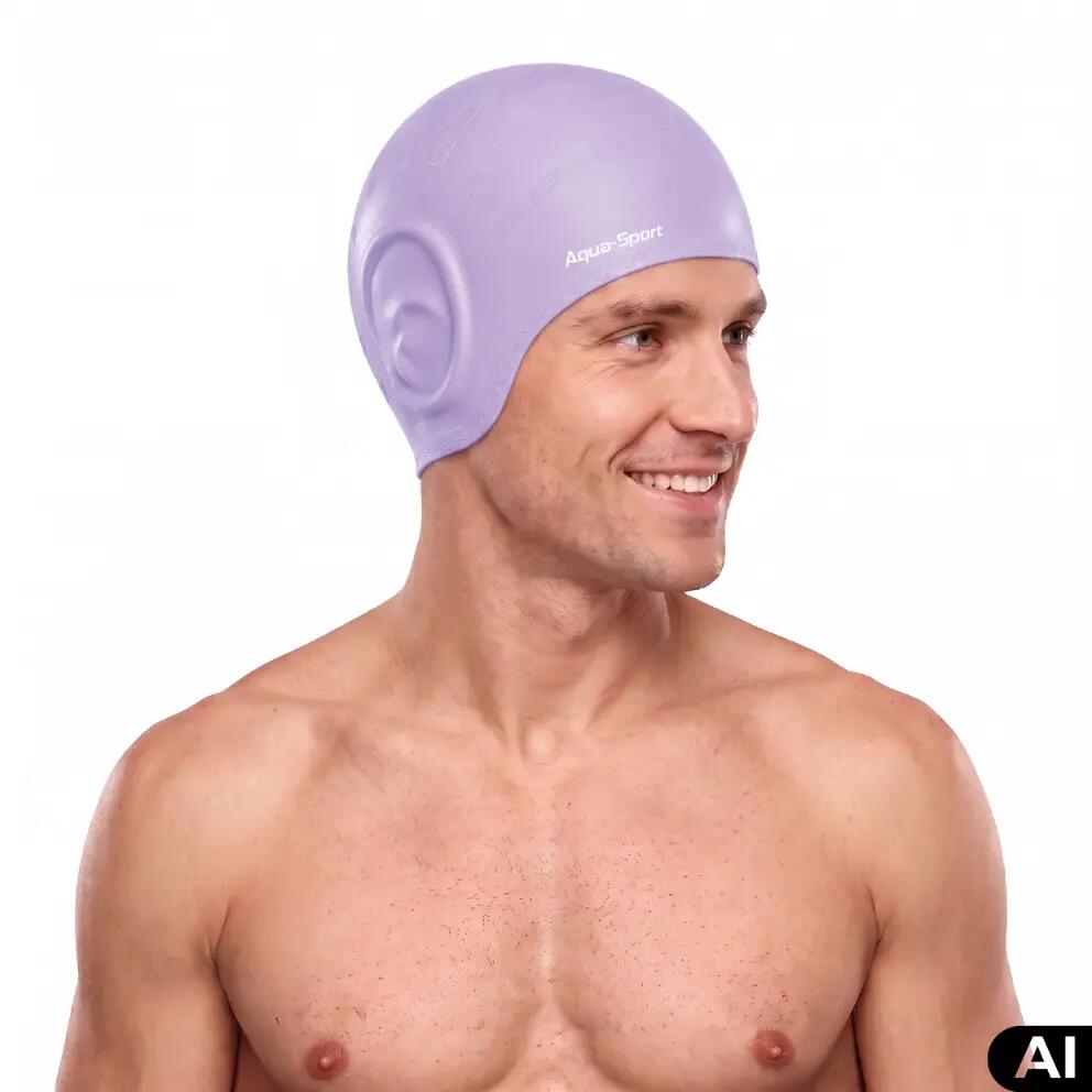 Czepek pływacki na basen silikonowy do pływania Aqua-Sport Ear Cap 4/8