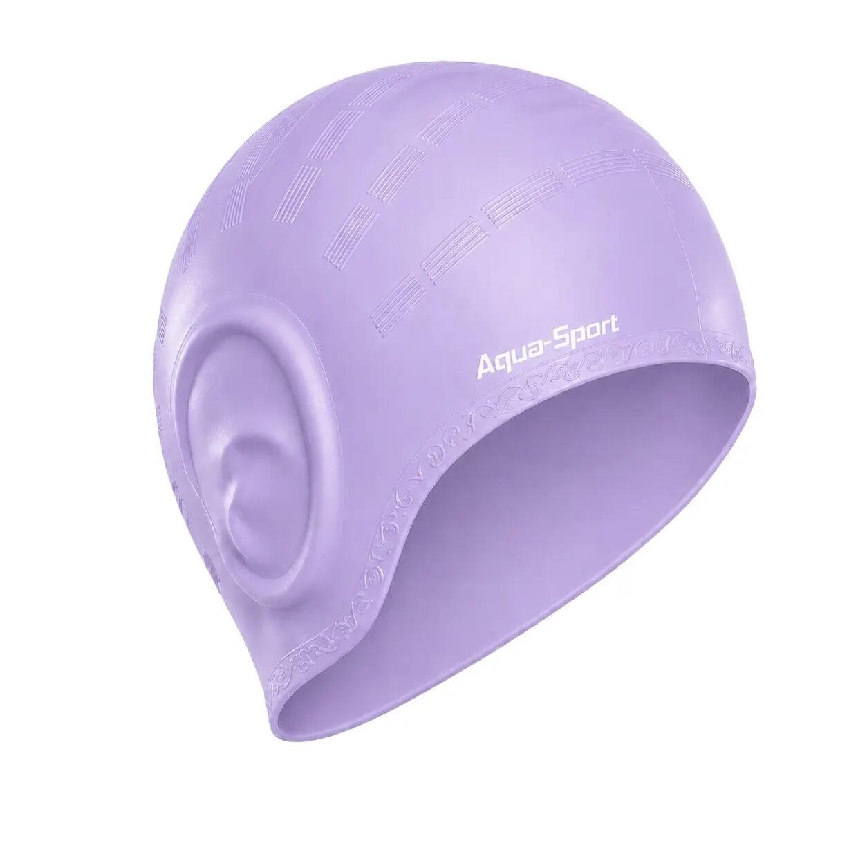 Czepek pływacki na basen silikonowy do pływania Aqua-Sport Ear Cap 2/8