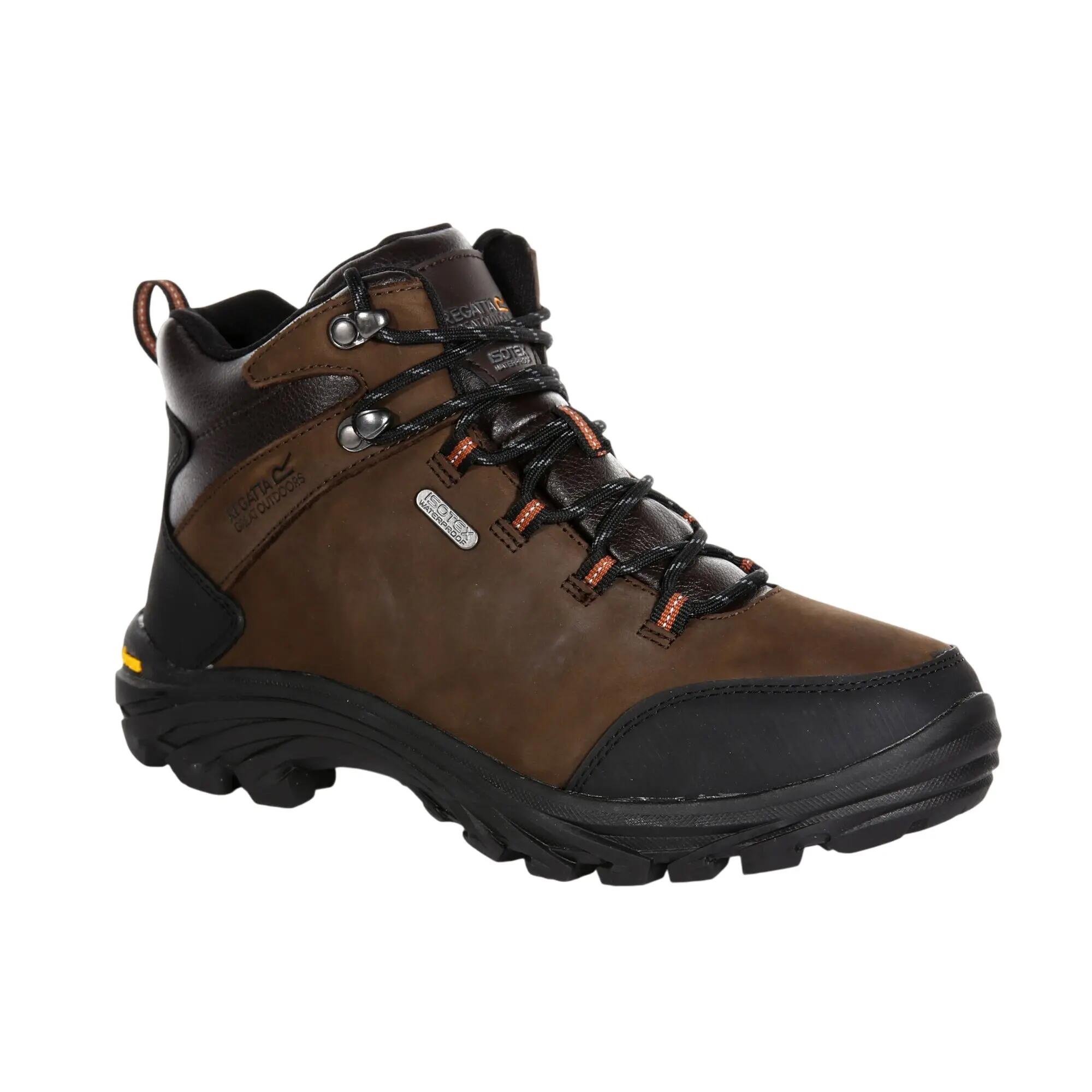 Grote buitenshuis Heren Burrell Leren Wandelschoenen (Veen) 6/7