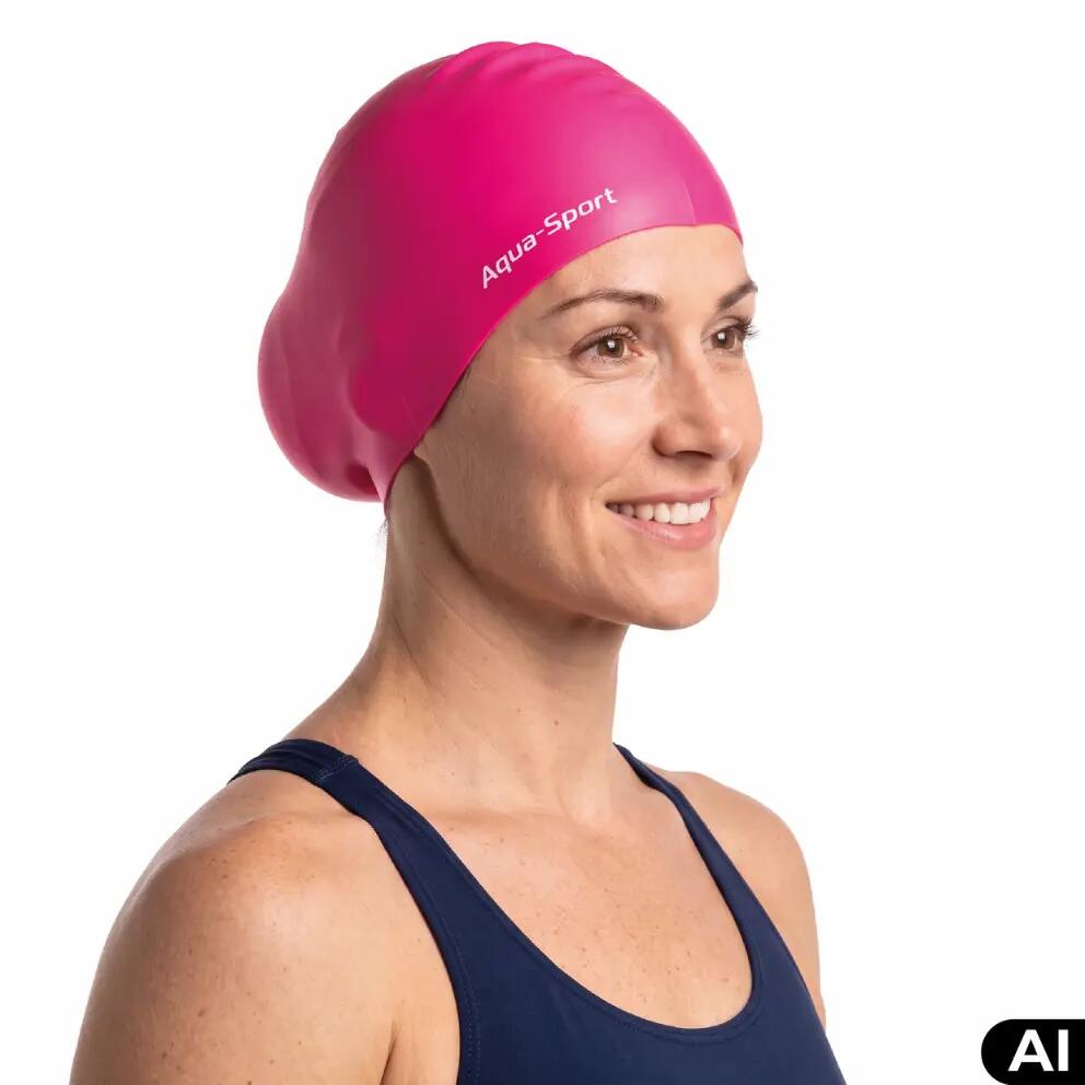 Czepek pływacki silikonowy na basen unisex Aqua-Sport Long Hair 3/8