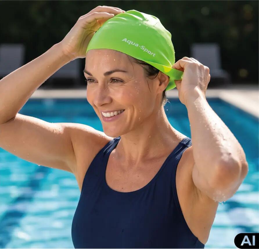 Czepek pływacki silikonowy na basen unisex Aqua-Sport Long Hair 5/8