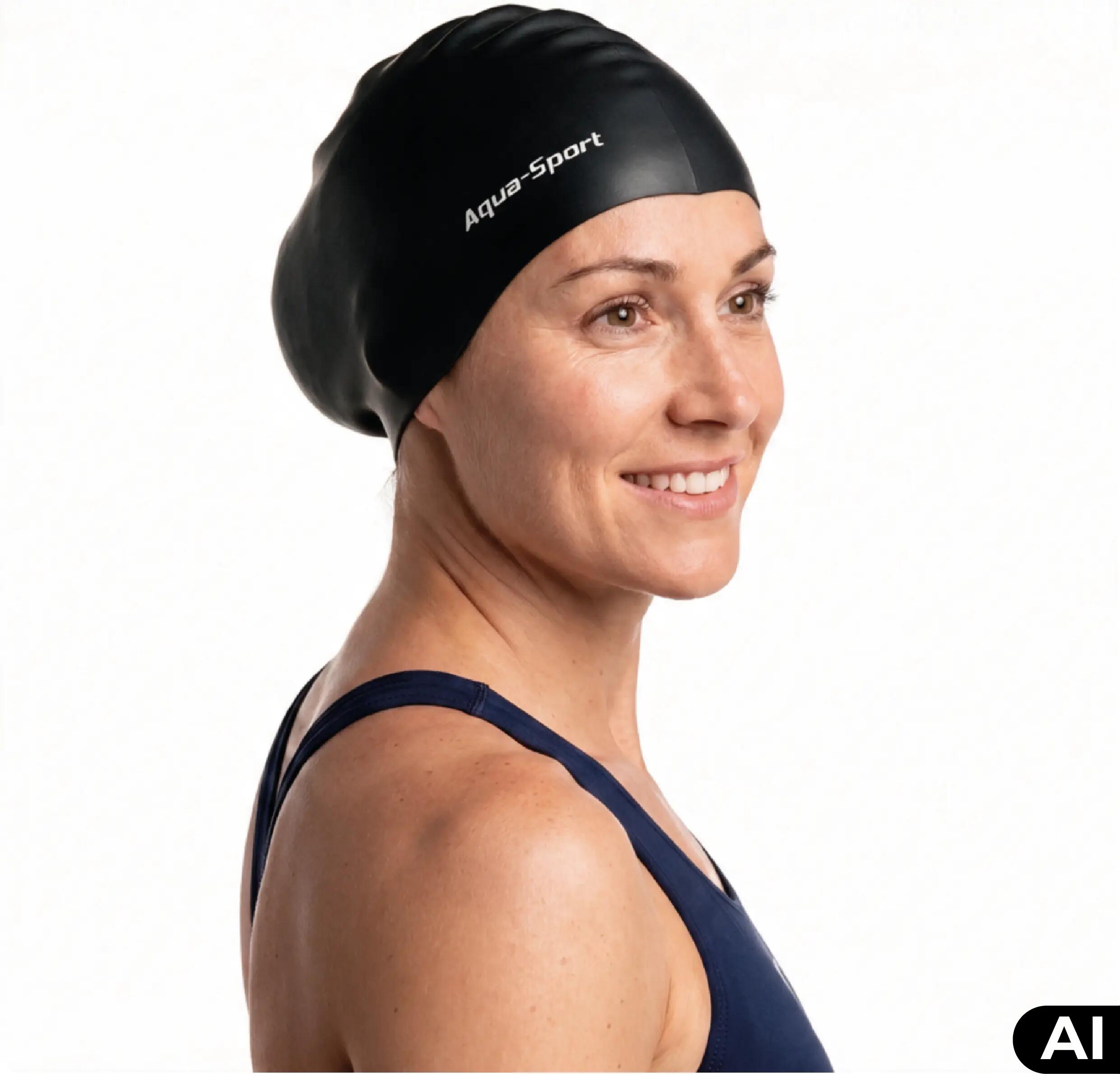 Czepek pływacki silikonowy na basen unisex Aqua-Sport Long Hair 3/9