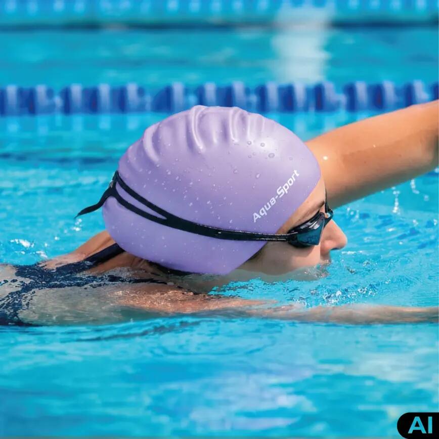 Czepek pływacki silikonowy na basen unisex Aqua-Sport Long Hair 4/9