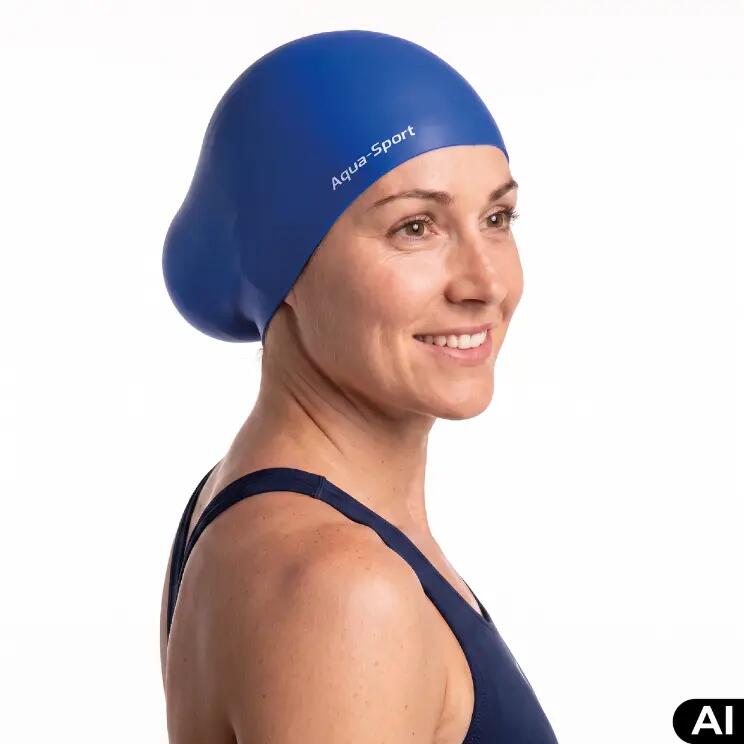Czepek pływacki silikonowy na basen unisex Aqua-Sport Long Hair 3/8