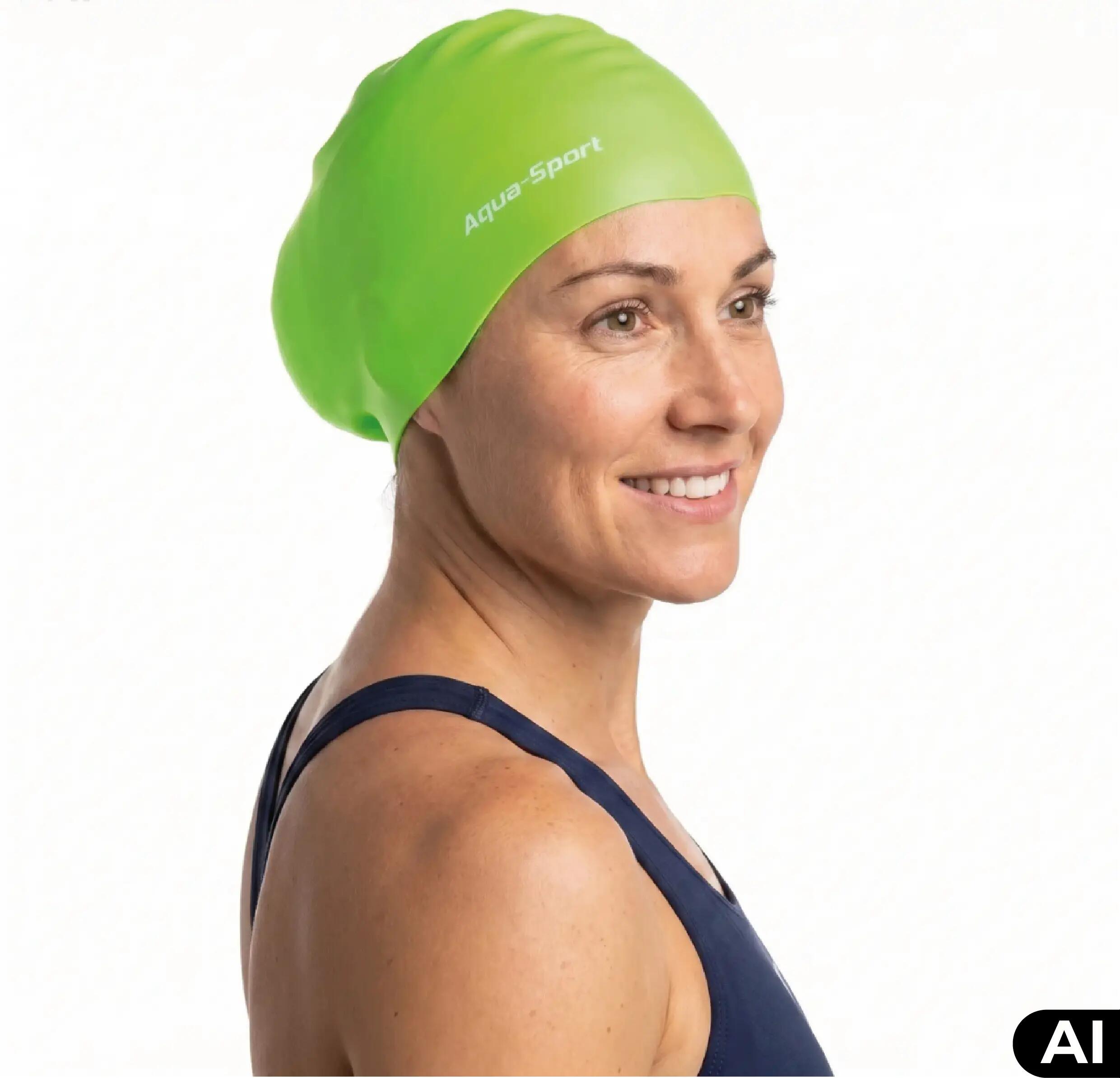 Czepek pływacki silikonowy na basen unisex Aqua-Sport Long Hair 3/8