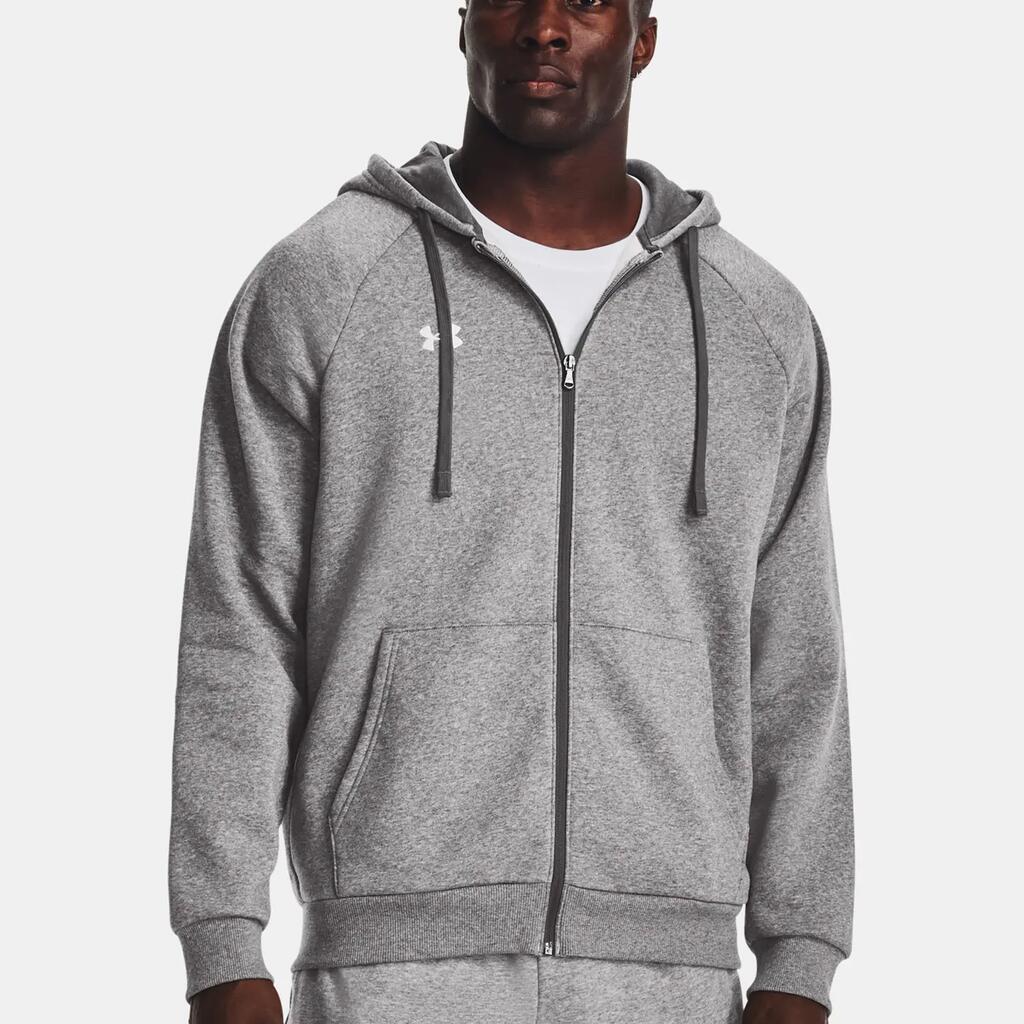 Under Armour Unisex Rival Fleece Full-Zip Hoodie - Light Grey