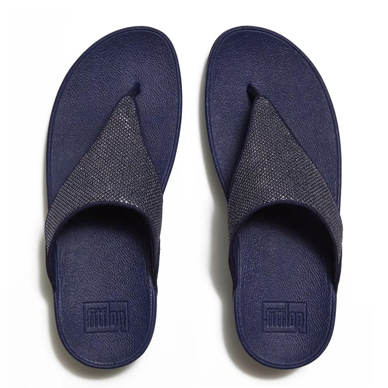 FitFlop Lulu Shimmerglitz Toe-Post Sandals  DONKER BLAUW 42 5/7