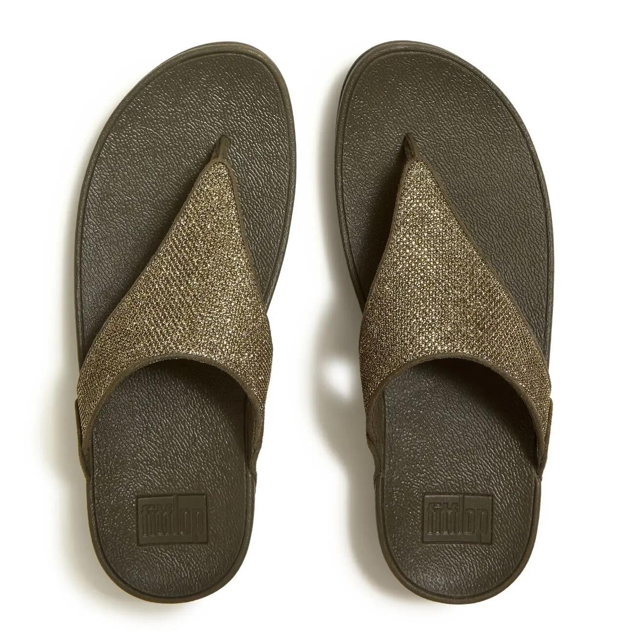 FitFlop Lulu Shimmerglitz teenslippers  OLIJF GROEN 39 5/7