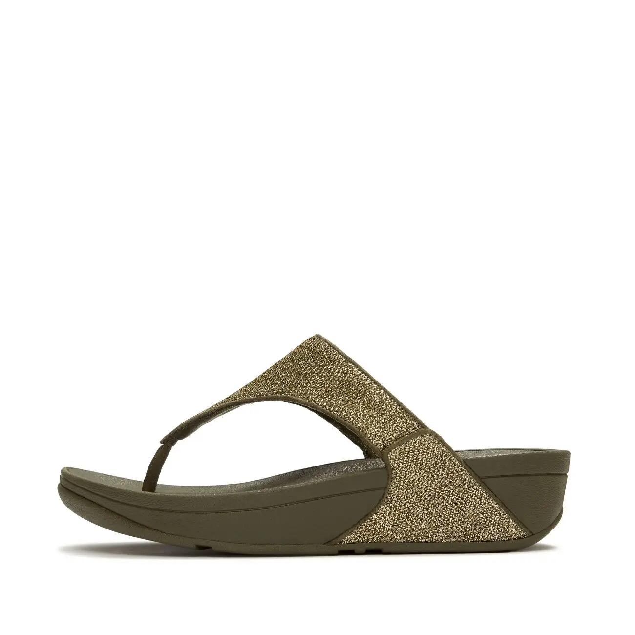 FITFLOP Lulu Shimmerglitz teenslippers  OLIJF GROEN 43 4/7