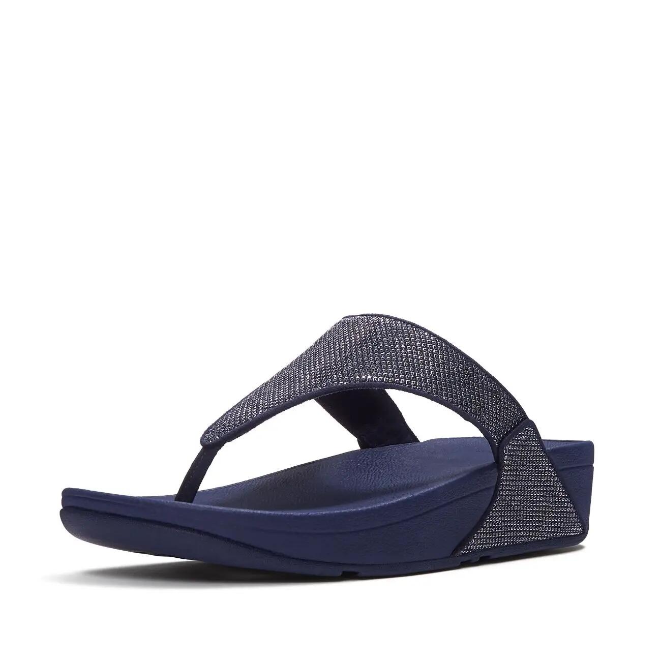 FitFlop Lulu Shimmerglitz Toe-Post Sandals  DONKER BLAUW 42 3/7