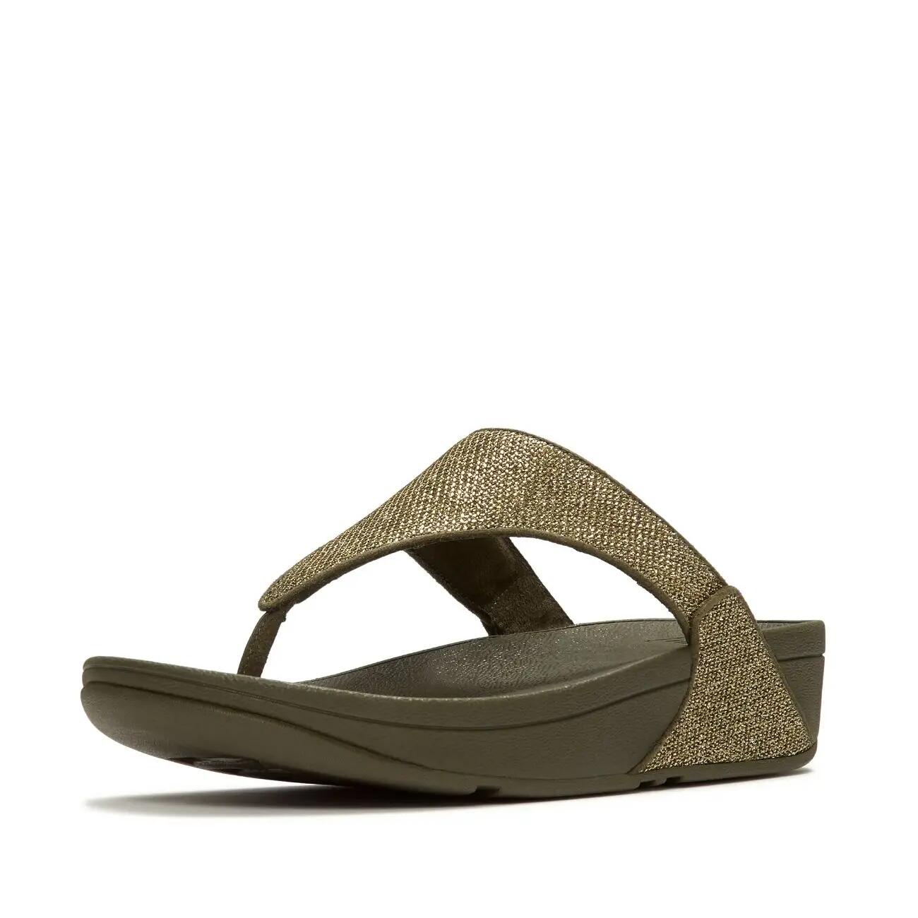 FitFlop Lulu Shimmerglitz teenslippers  OLIJF GROEN 39 3/7