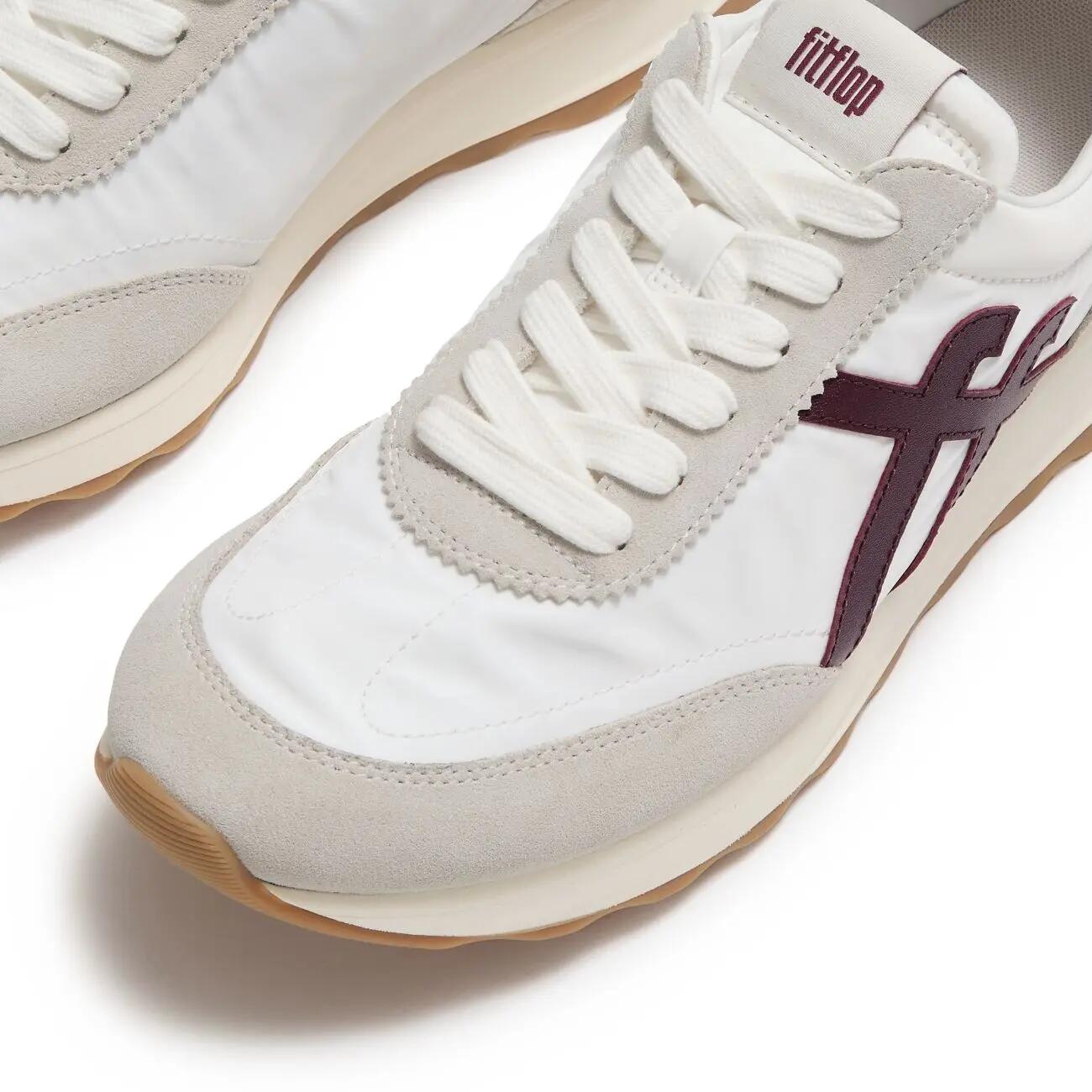 FITFLOP Retro-Q FF sneakers van stof/suède Urban Wit/Donker Merlot  WIT 41 5/7