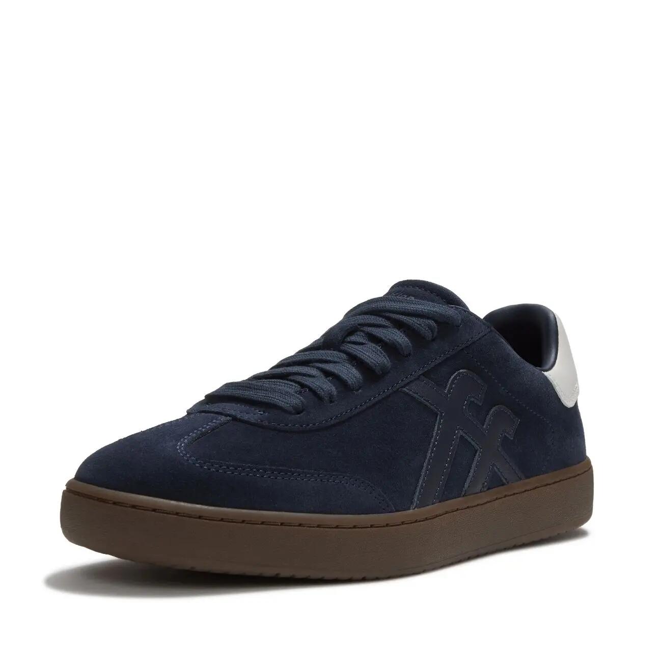 FITFLOP De Dash FF herensneakers van suède met T-neus  DONKERBLAUW 45 3/7