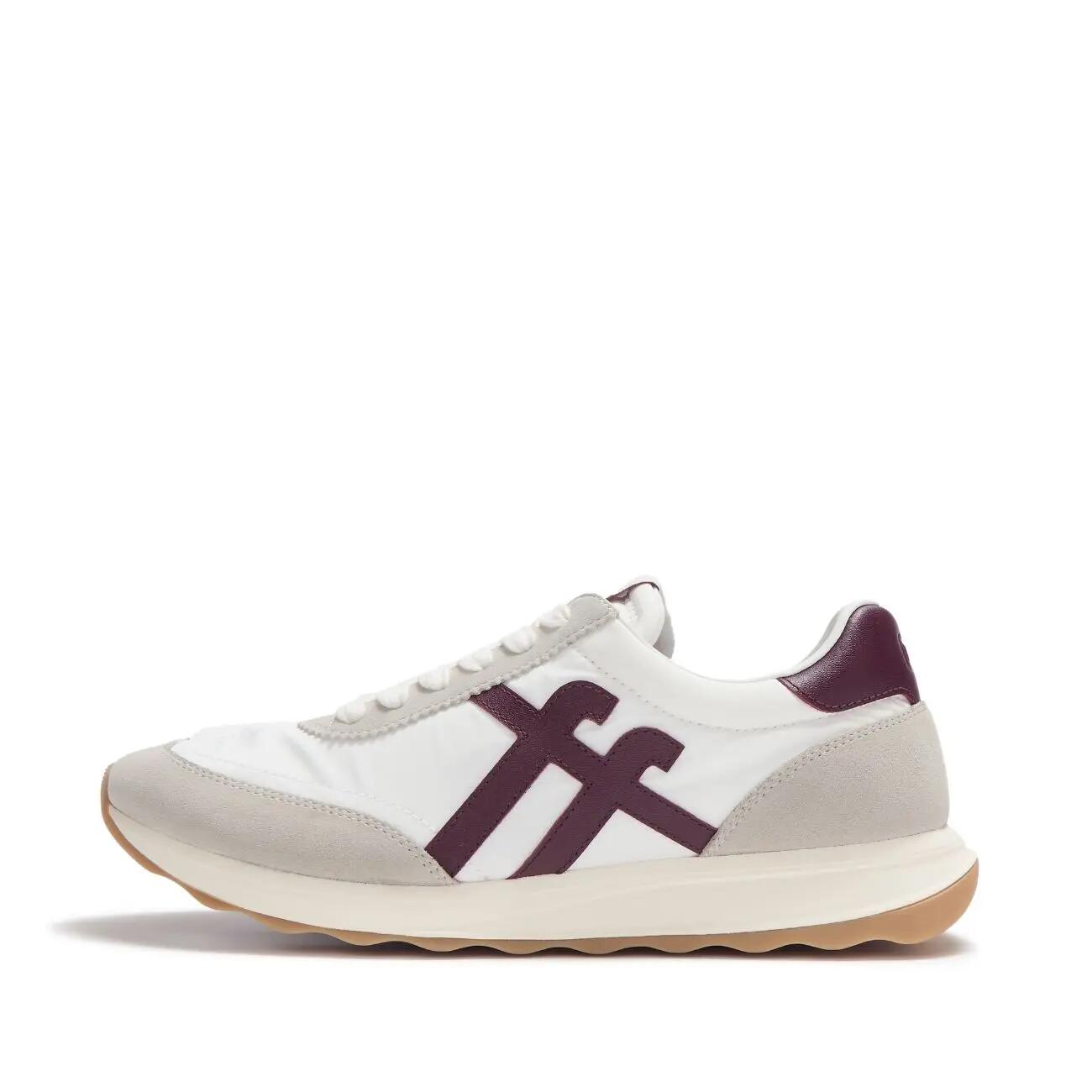 FitFlop Retro-Q FF sneakers van stof/suède Urban Wit/Donker Merlot  WIT 43 3/7