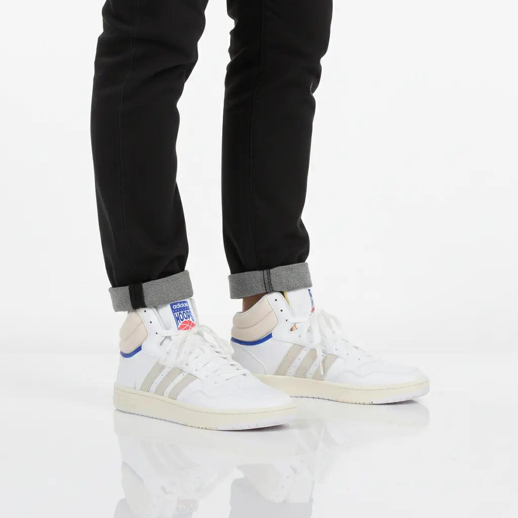 Męskie - Adidas Hoops 3.0 Mid - Gz1345 - Białe 5/6