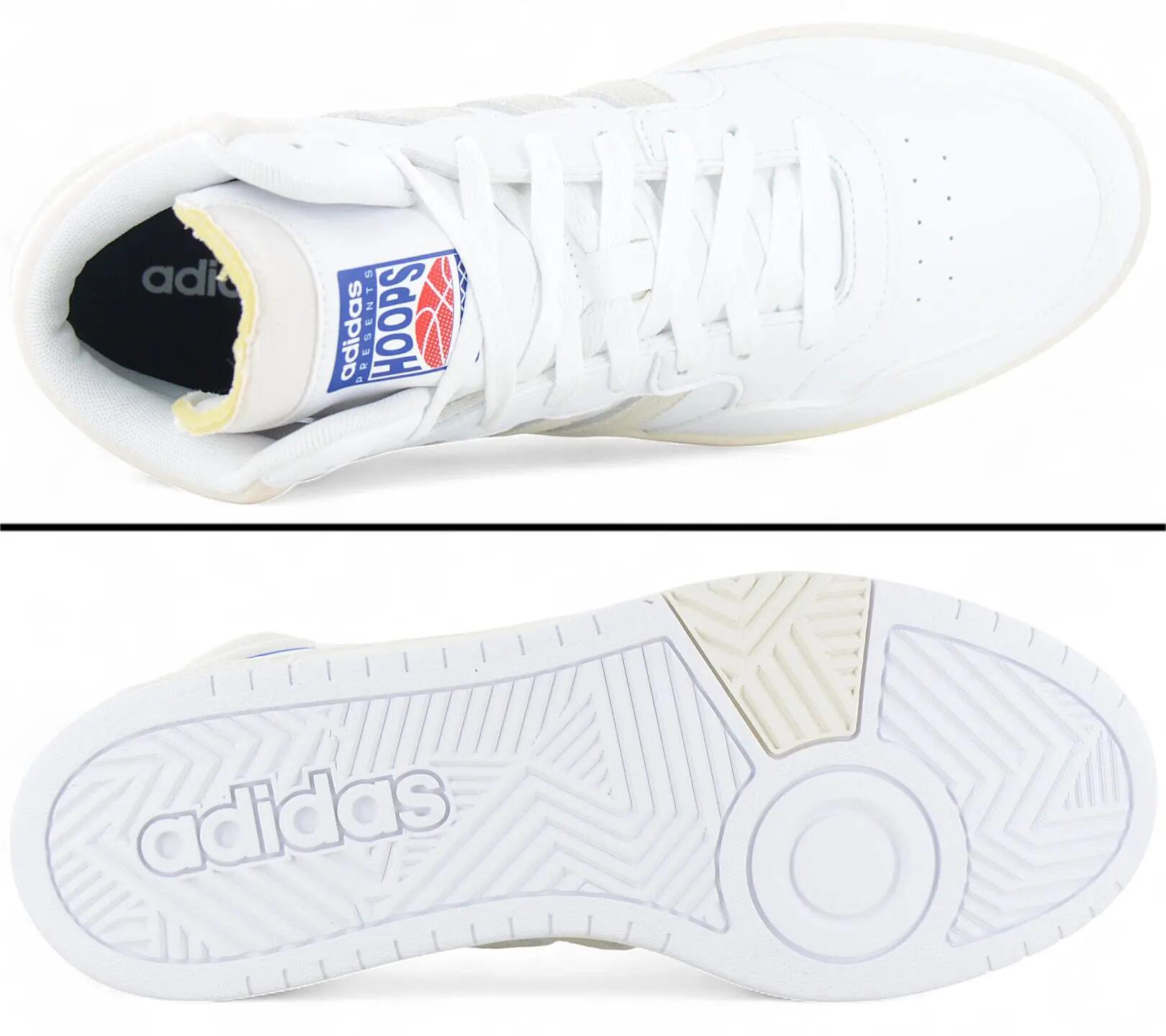 Męskie - Adidas Hoops 3.0 Mid - Gz1345 - Białe 4/6