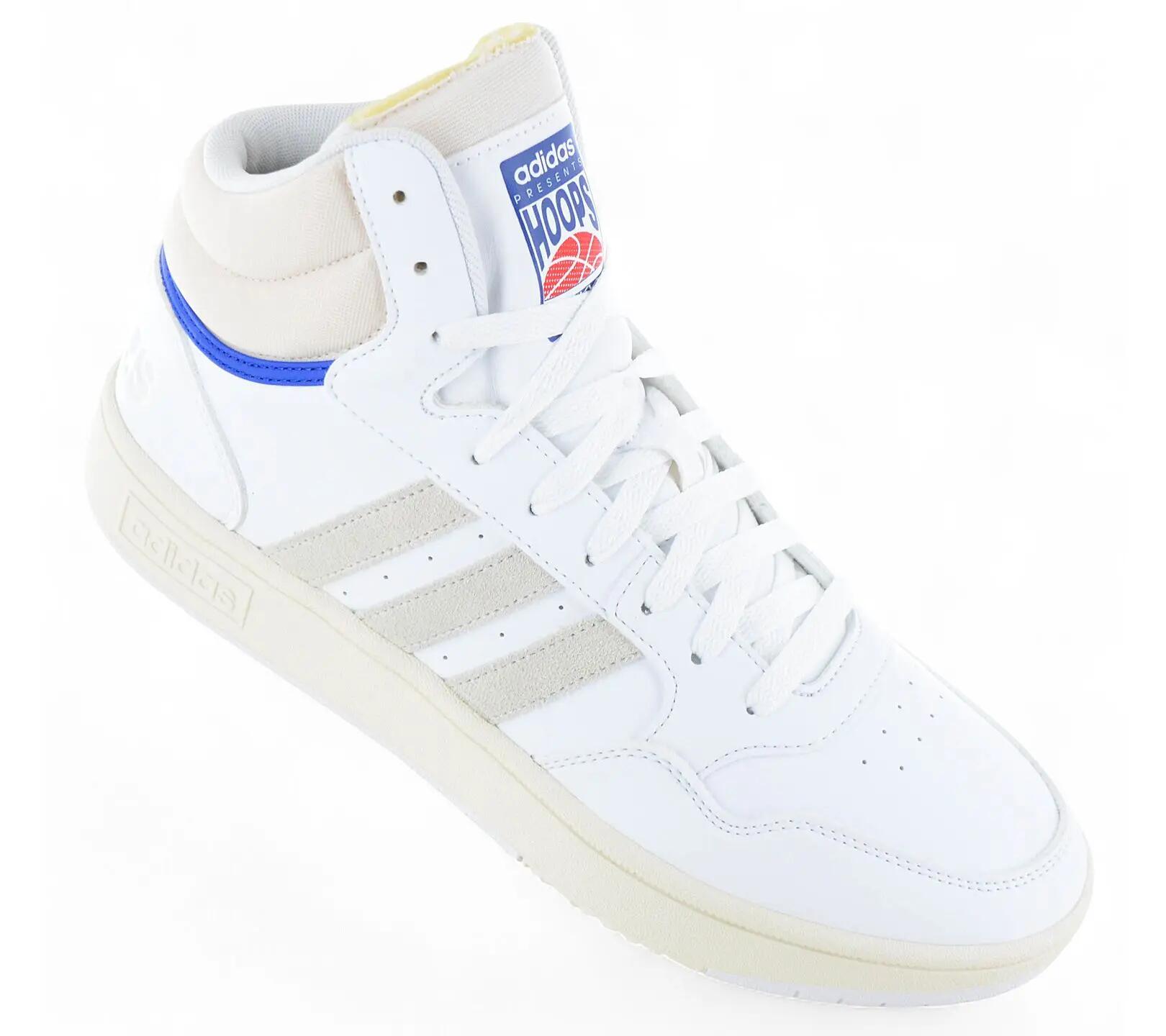 Męskie - Adidas Hoops 3.0 Mid - Gz1345 - Białe 2/6