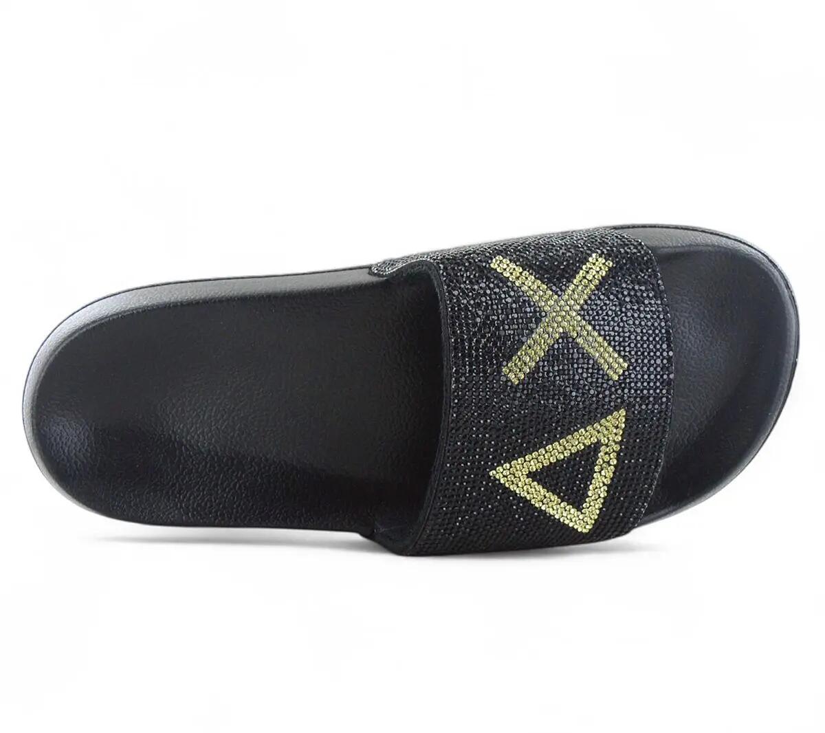 Mujer - Sun68 Slippers Logo Strass - X35205-11 - Negro 4/6