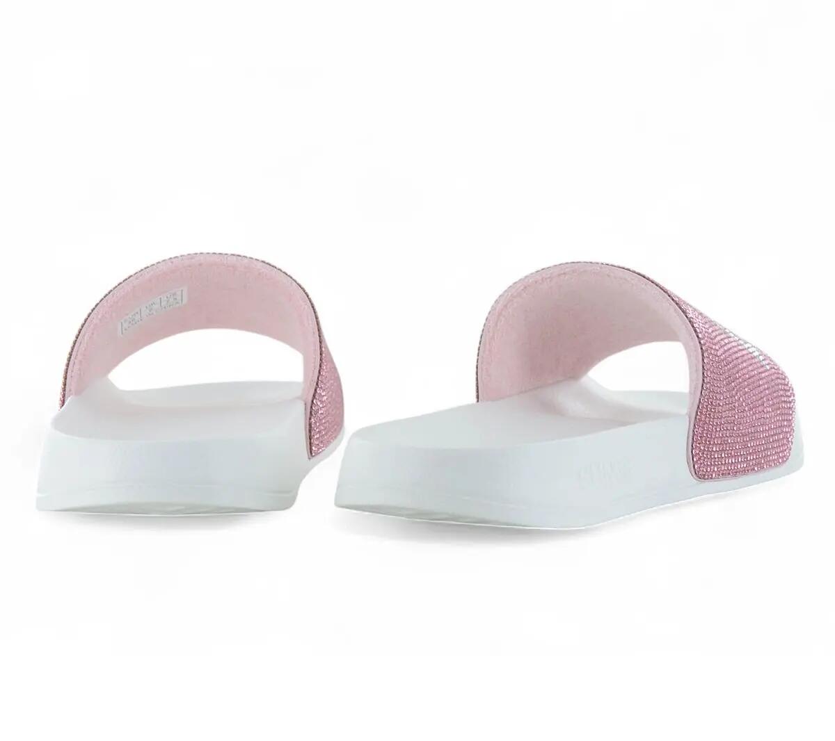 Sun 68 - Chaussons logo strass blanc/rose X35205-0104 3/6