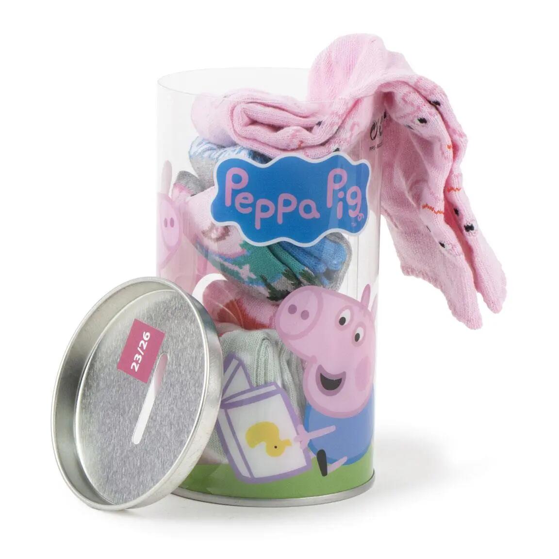 4er-Pack Kindersocken Peppa Pig aus Baumwolle, Mehrfarbig 7/8