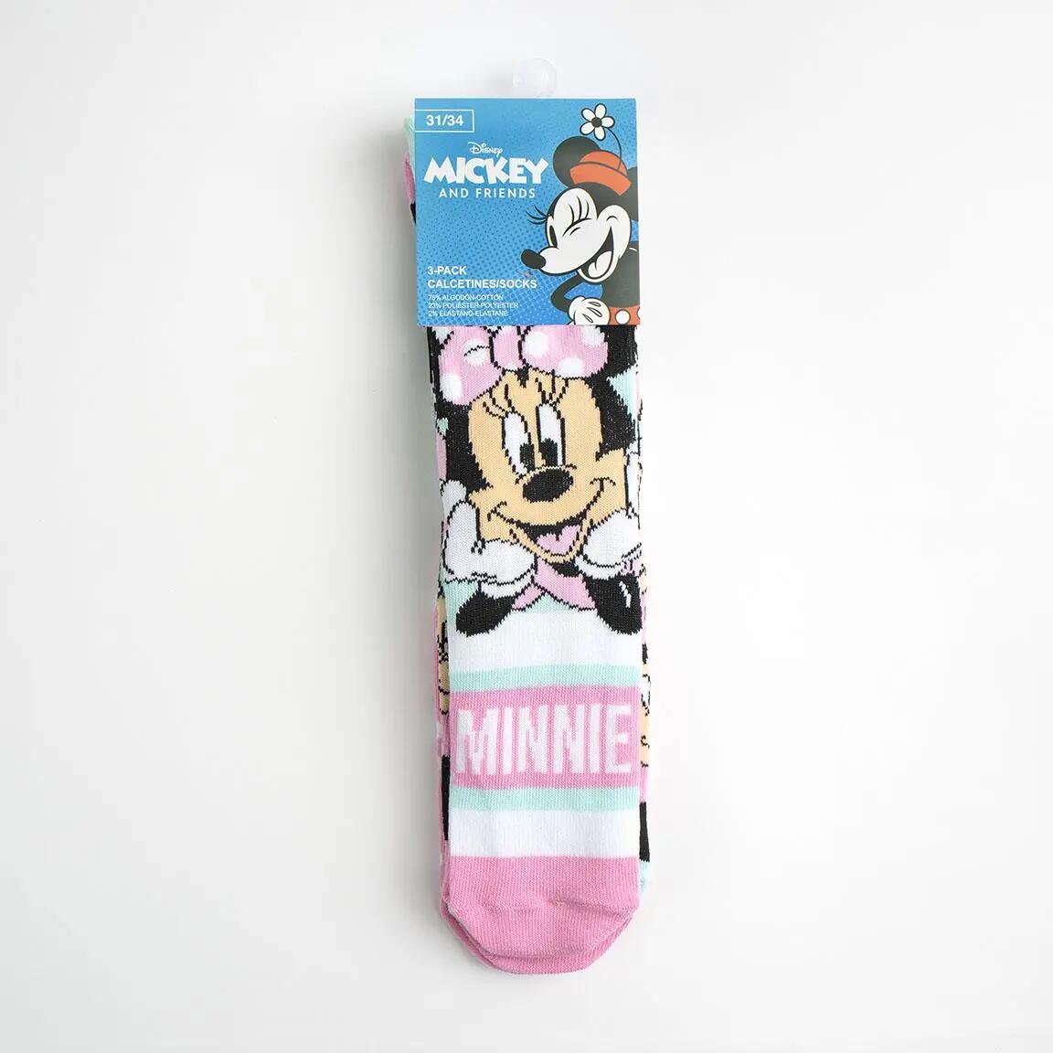3er-Pack Kindersocken Minnie Mouse aus Baumwolle, Mehrfarbig 5/6
