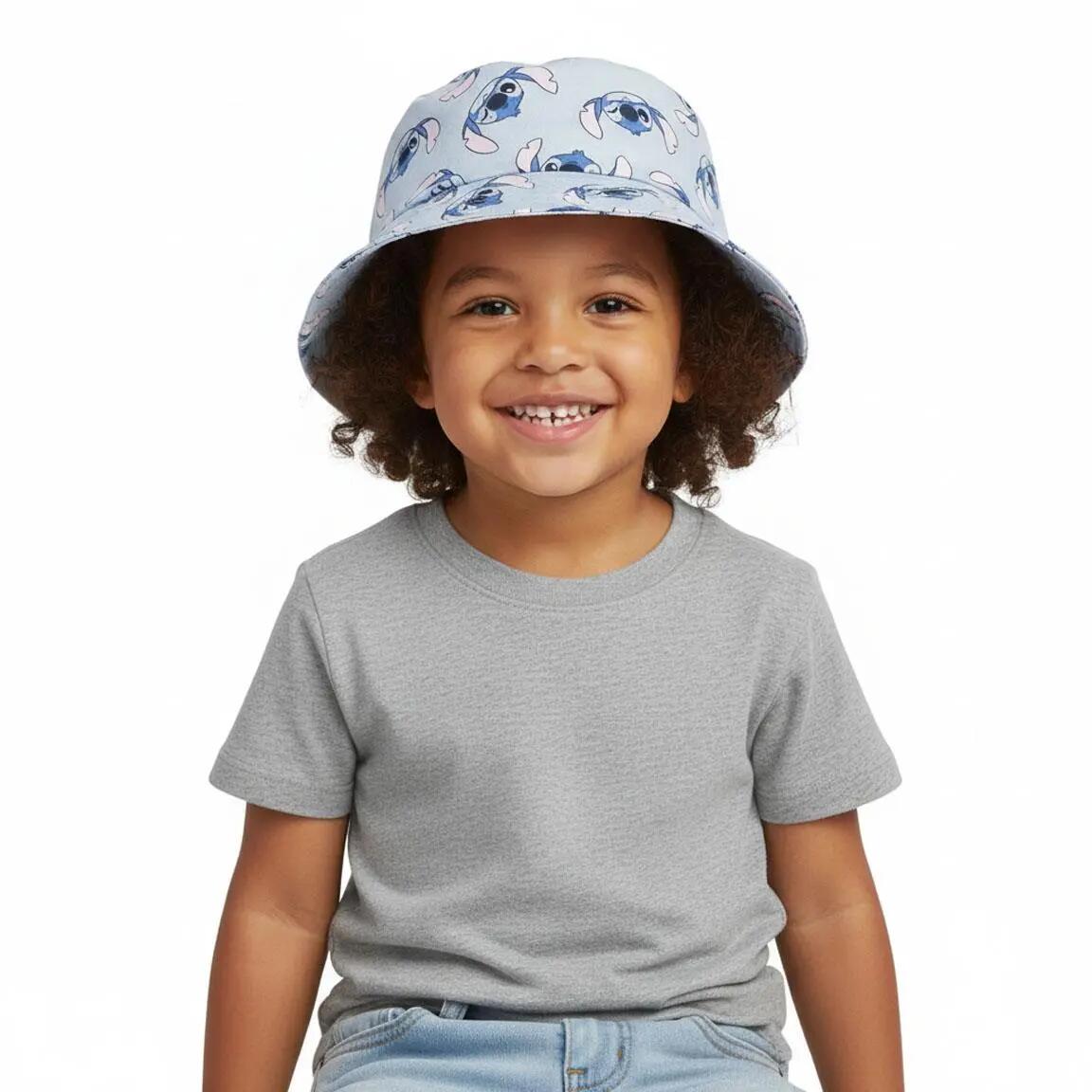Cappello da pescatore per bambini Stitch in cotone, Multicolore 5/6
