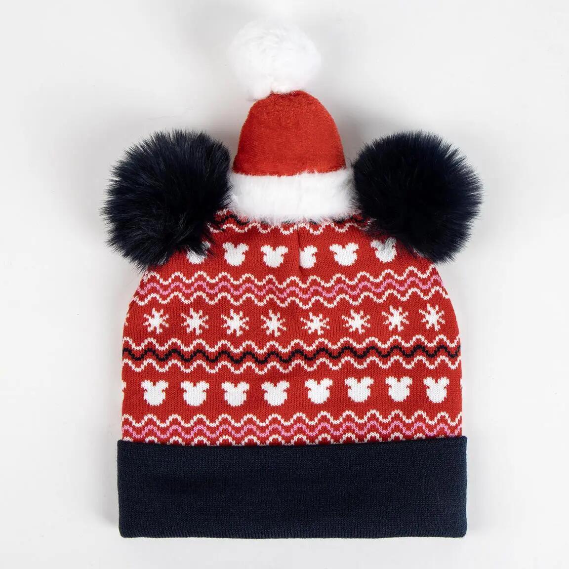 Bonnet en maille enfant Minnie Mouse doux et chaud, Rouge 2/6